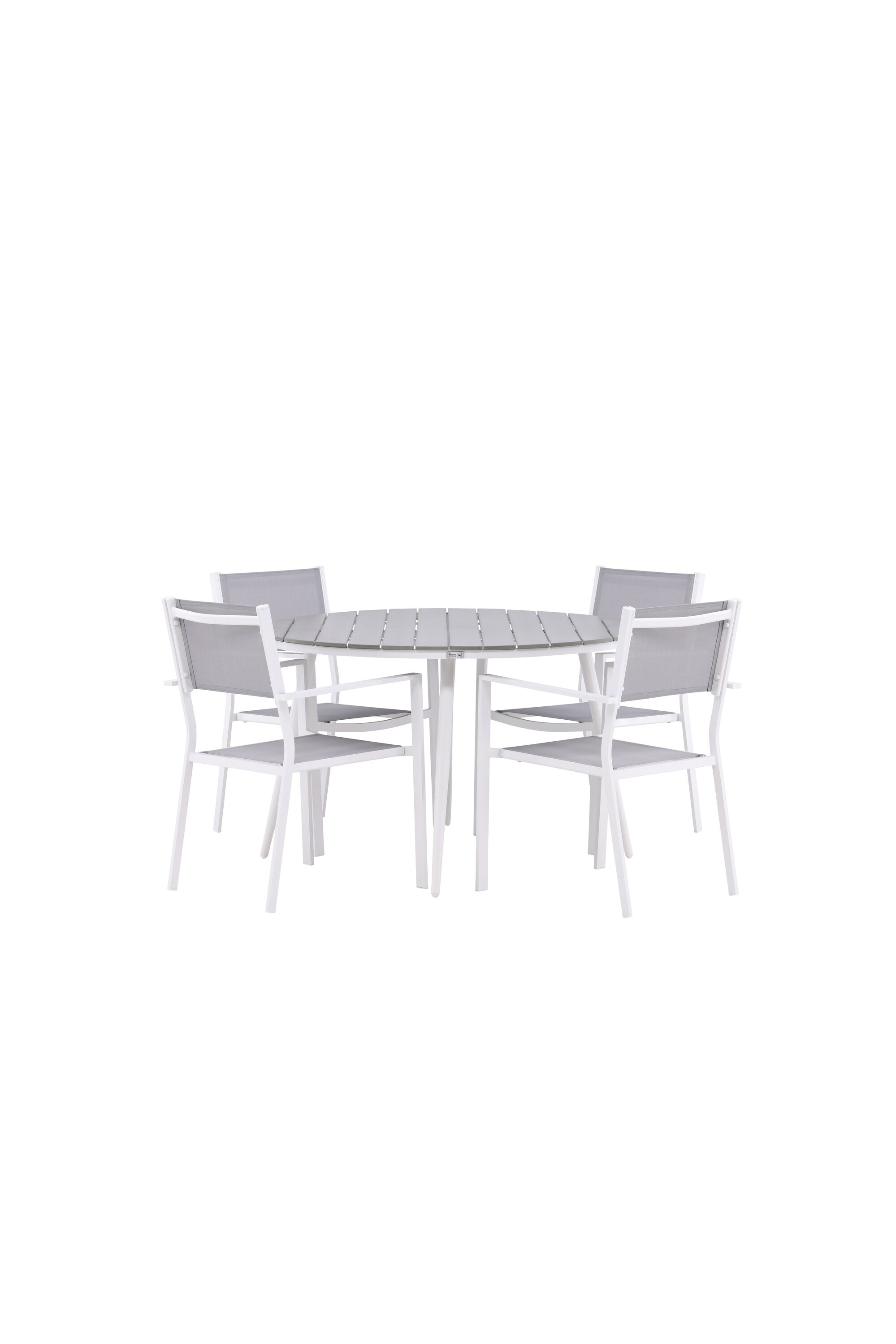 Break Outdoor-Tischset + Copacabana ⌀120cm/4St. in Grau präsentiert im Onlineshop von KAQTU Design AG. Gartentischset ist von Venture Home