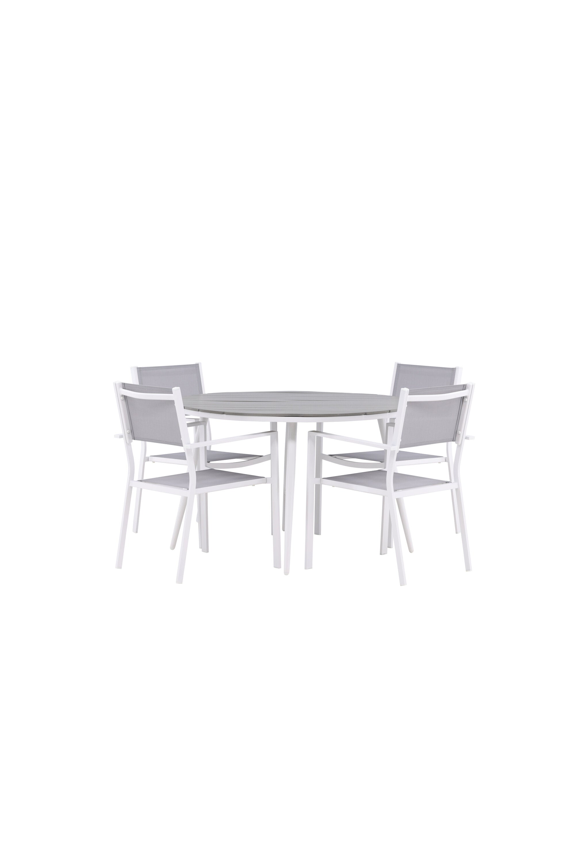 Break Outdoor-Tischset + Copacabana ⌀120cm/4St. in Grau präsentiert im Onlineshop von KAQTU Design AG. Gartentischset ist von Venture Home
