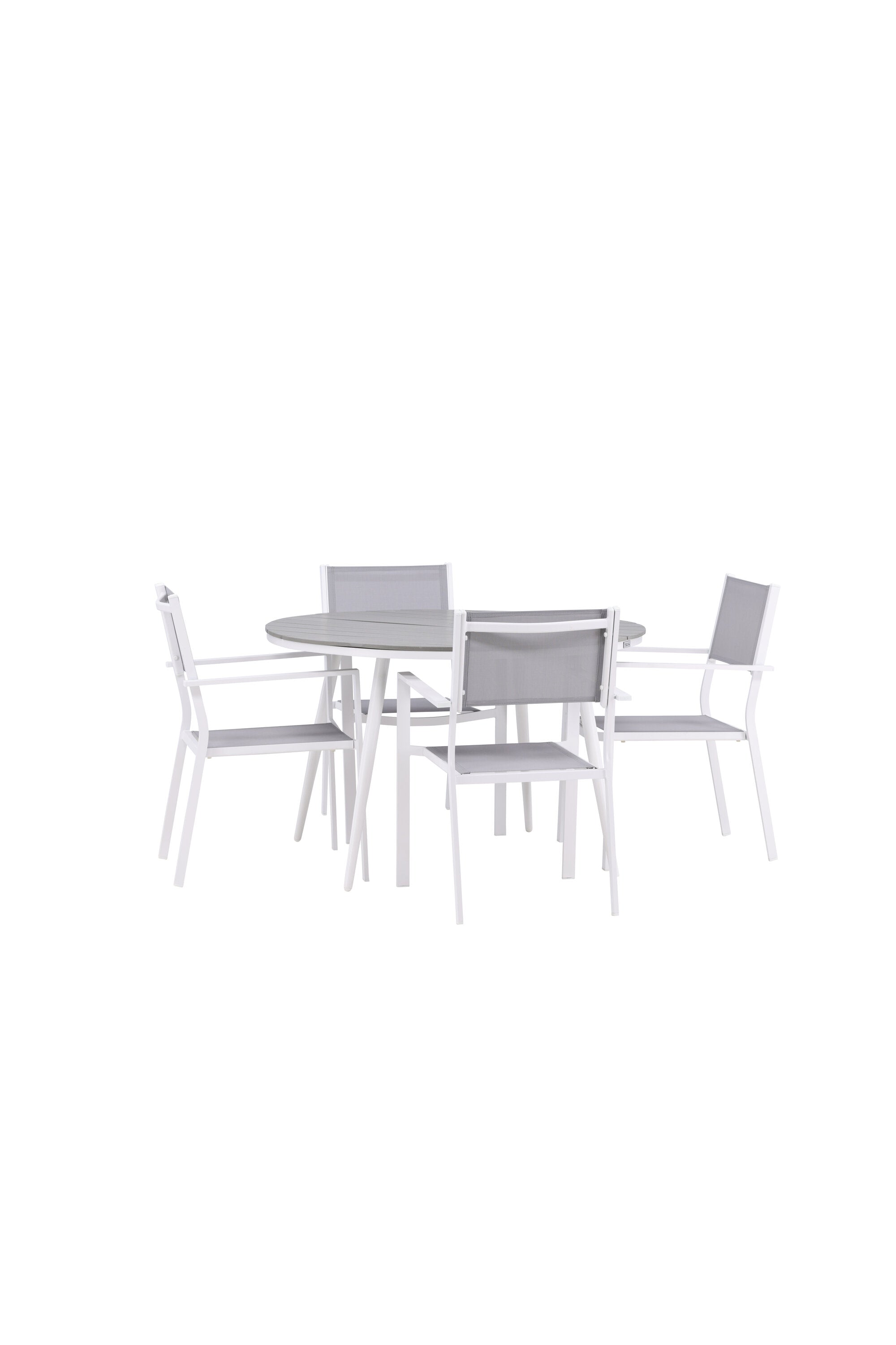 Break Outdoor-Tischset + Copacabana ⌀120cm/4St. in Grau präsentiert im Onlineshop von KAQTU Design AG. Gartentischset ist von Venture Home