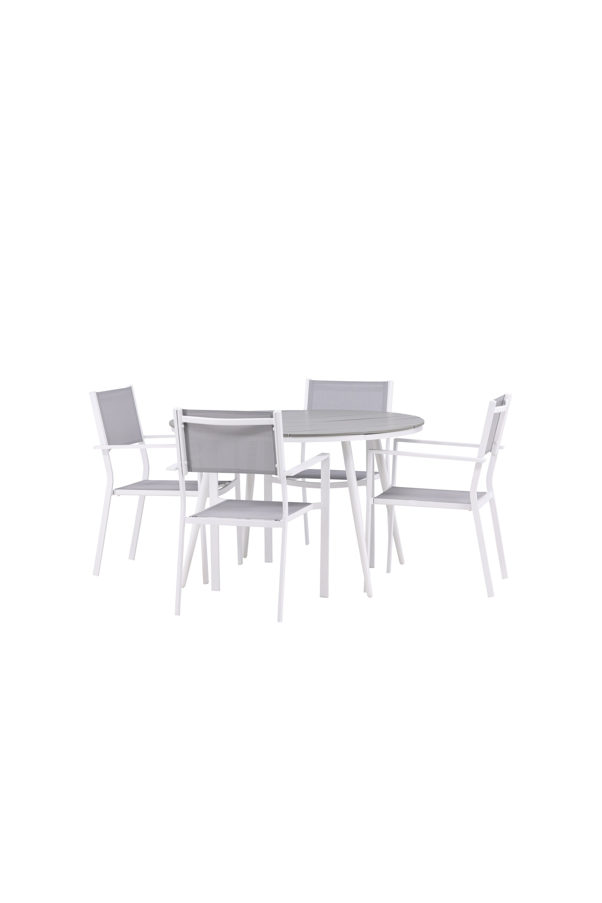 Break Outdoor-Tischset + Copacabana ⌀120cm/4St. in Grau präsentiert im Onlineshop von KAQTU Design AG. Gartentischset ist von Venture Home