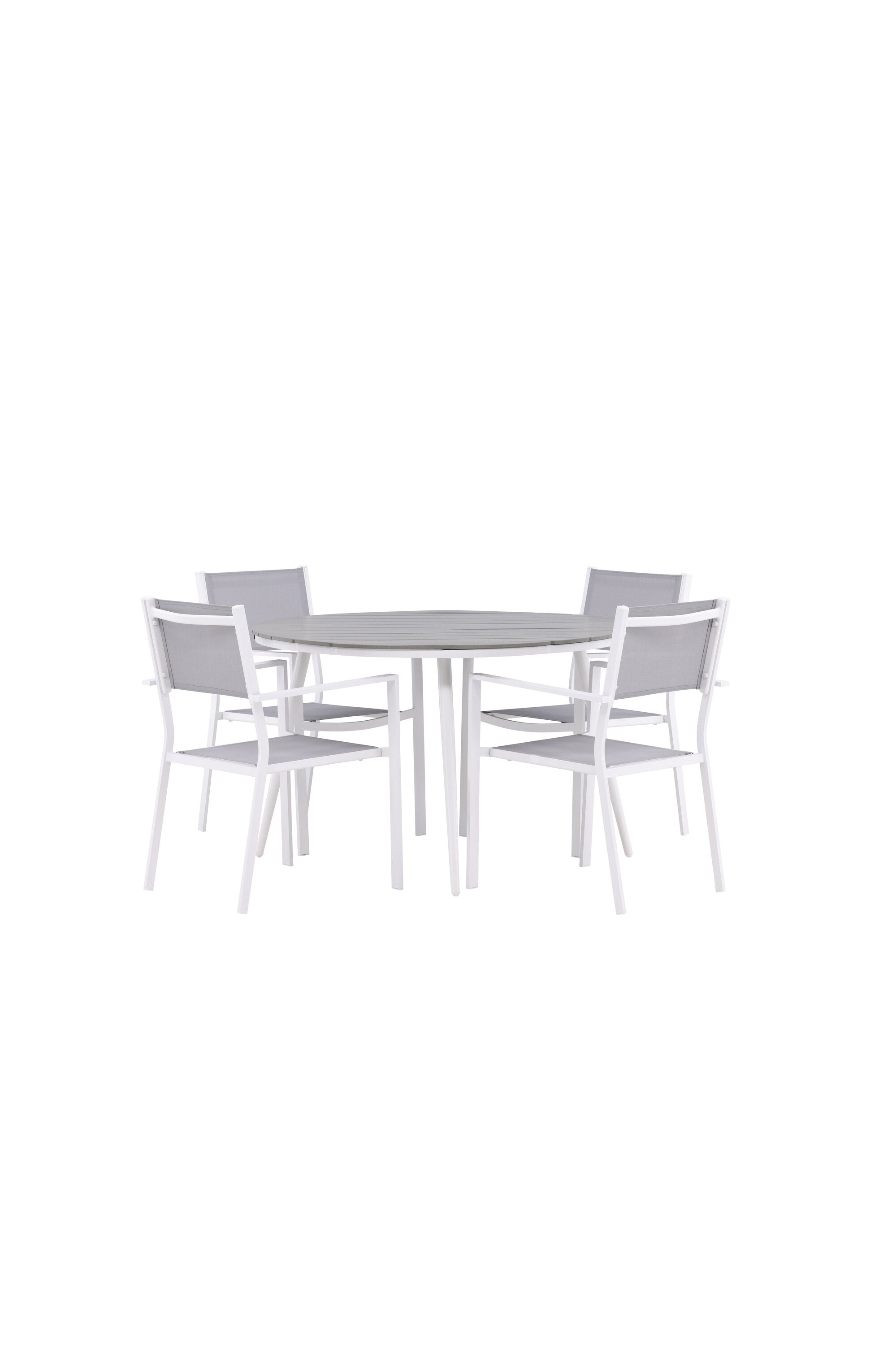 Break Outdoor-Tischset + Copacabana ⌀120cm/4St. in Grau präsentiert im Onlineshop von KAQTU Design AG. Gartentischset ist von Venture Home