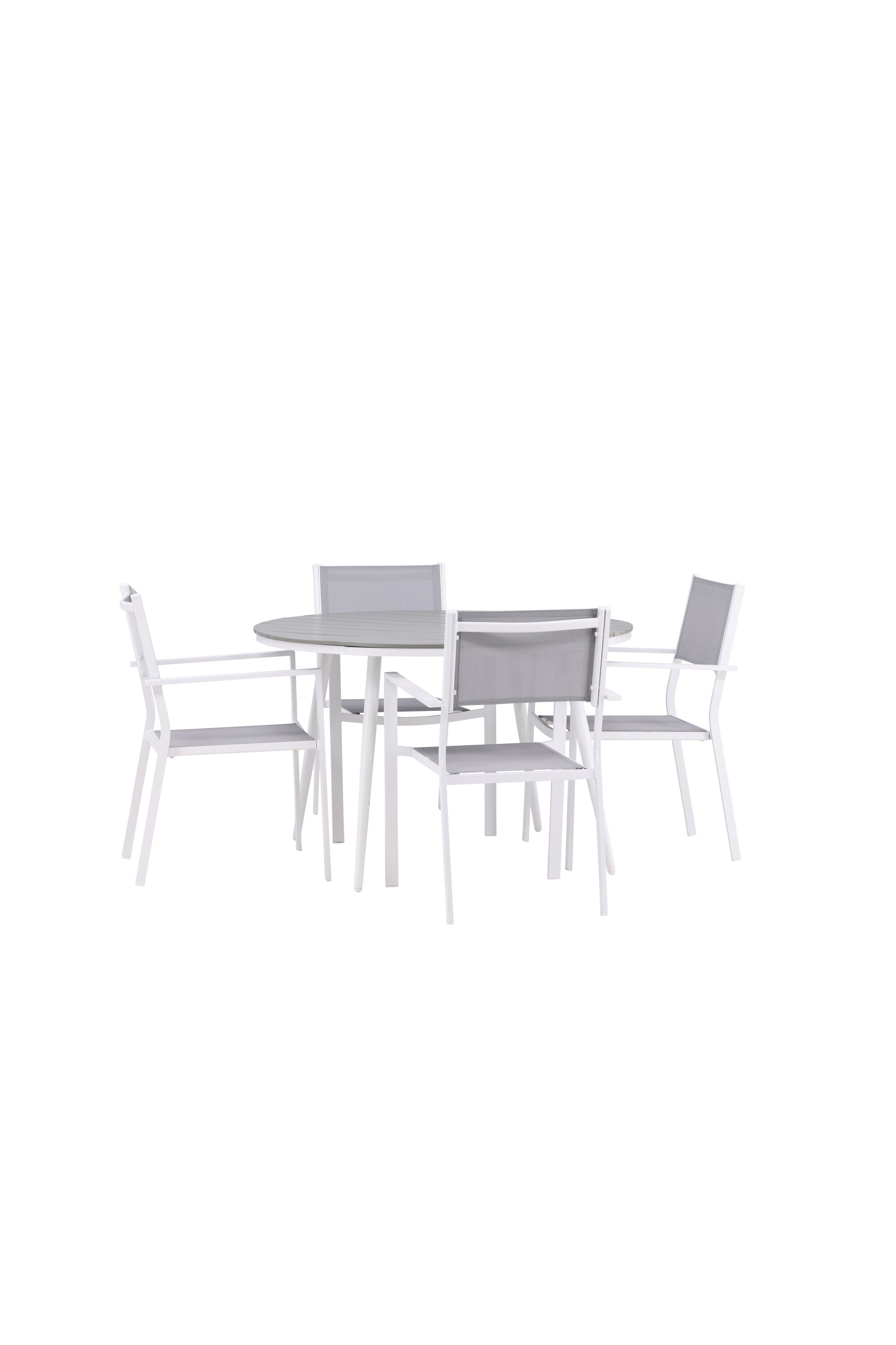 Break Outdoor-Tischset + Copacabana ⌀120cm/4St. in Grau präsentiert im Onlineshop von KAQTU Design AG. Gartentischset ist von Venture Home