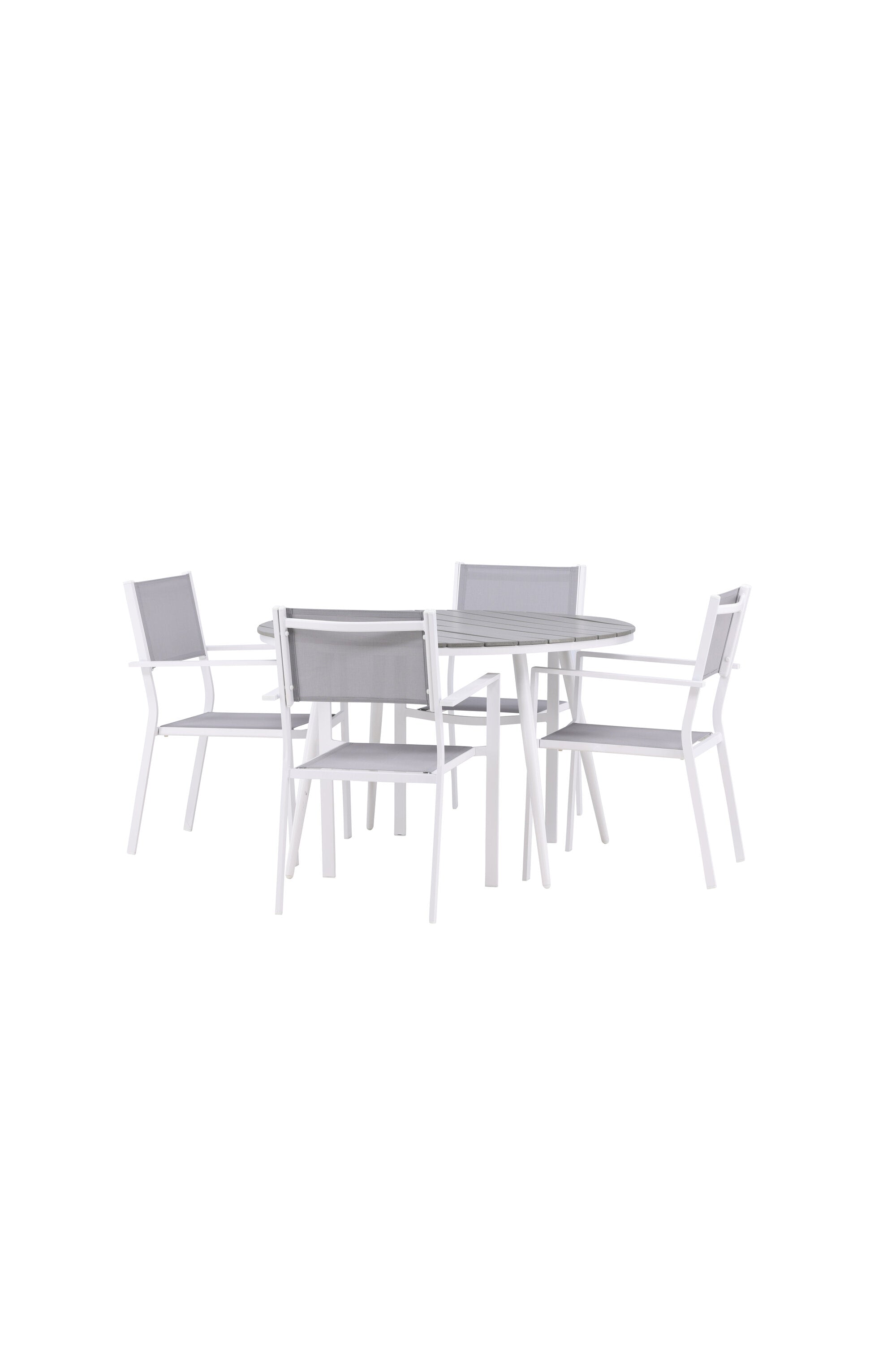 Break Outdoor-Tischset + Copacabana ⌀120cm/4St. in Grau präsentiert im Onlineshop von KAQTU Design AG. Gartentischset ist von Venture Home