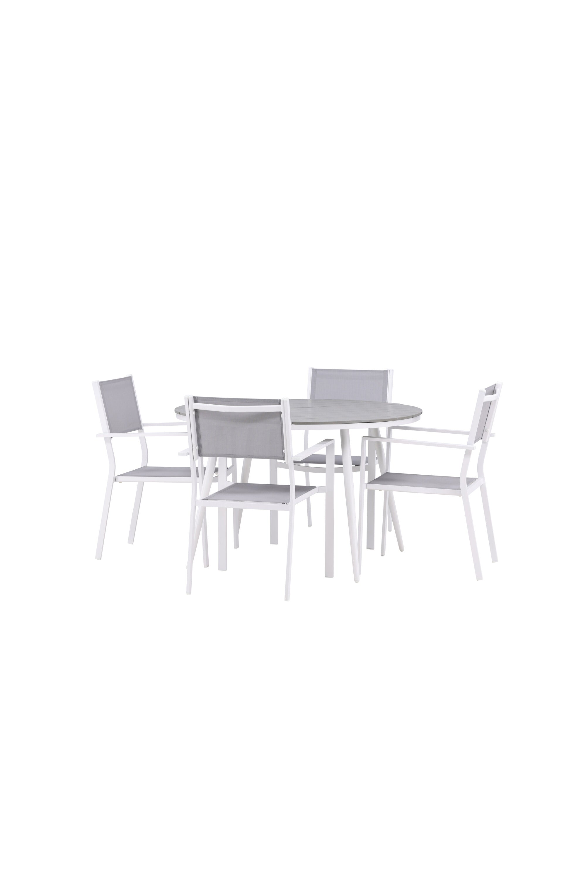 Break Outdoor-Tischset + Copacabana ⌀120cm/4St. in Grau präsentiert im Onlineshop von KAQTU Design AG. Gartentischset ist von Venture Home