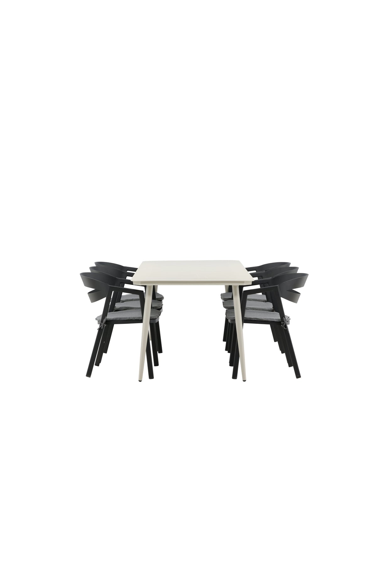 Lina Outdoor-Tischset + Split 200cm/6St. in Schwarz präsentiert im Onlineshop von KAQTU Design AG. Gartentischset ist von Venture Home