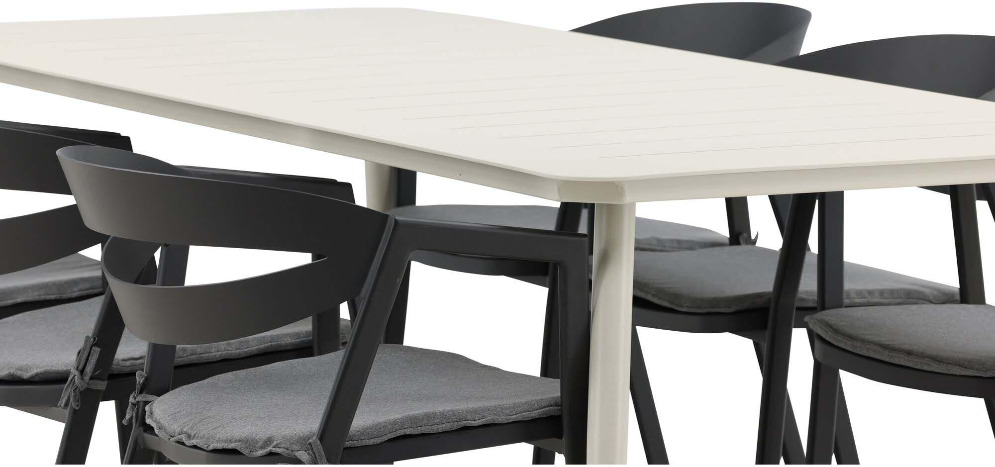 Elegantes Lina Tischset 200cm für 6, perfekt für Gartenfeste.