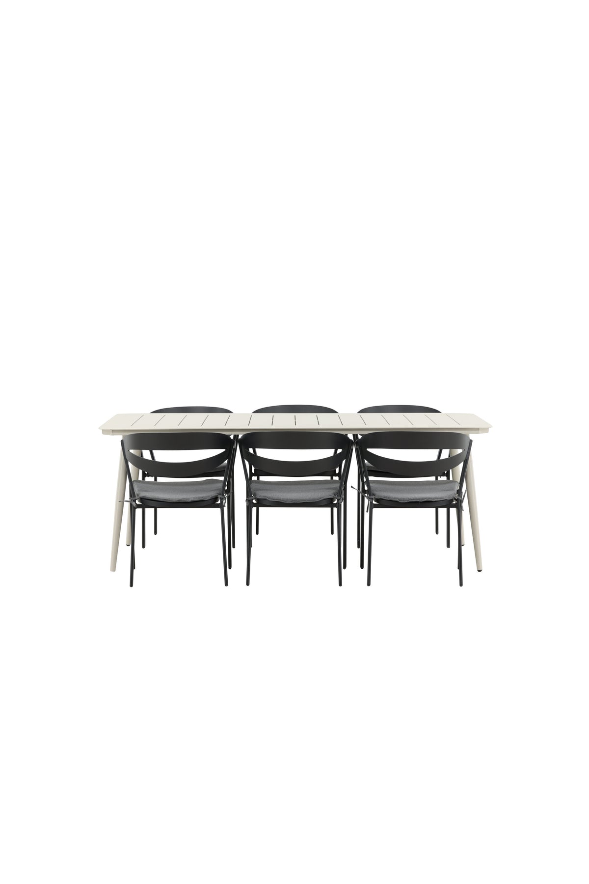 Lina Outdoor-Tischset + Split 200cm/6St. in Schwarz präsentiert im Onlineshop von KAQTU Design AG. Gartentischset ist von Venture Home