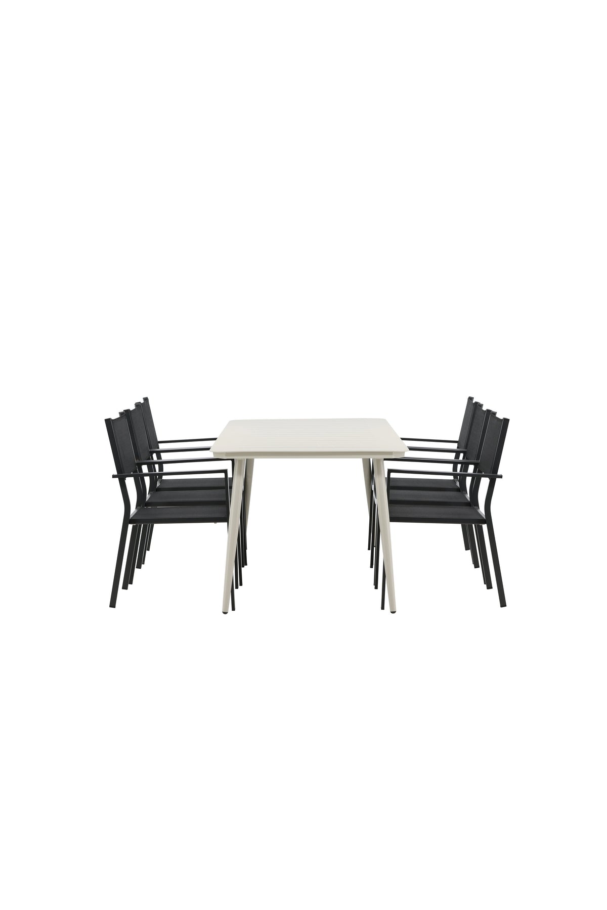 Lina Outdoor-Tischset + Copacabana 200cm/6St. in Schwarz präsentiert im Onlineshop von KAQTU Design AG. Gartentischset ist von Venture Home