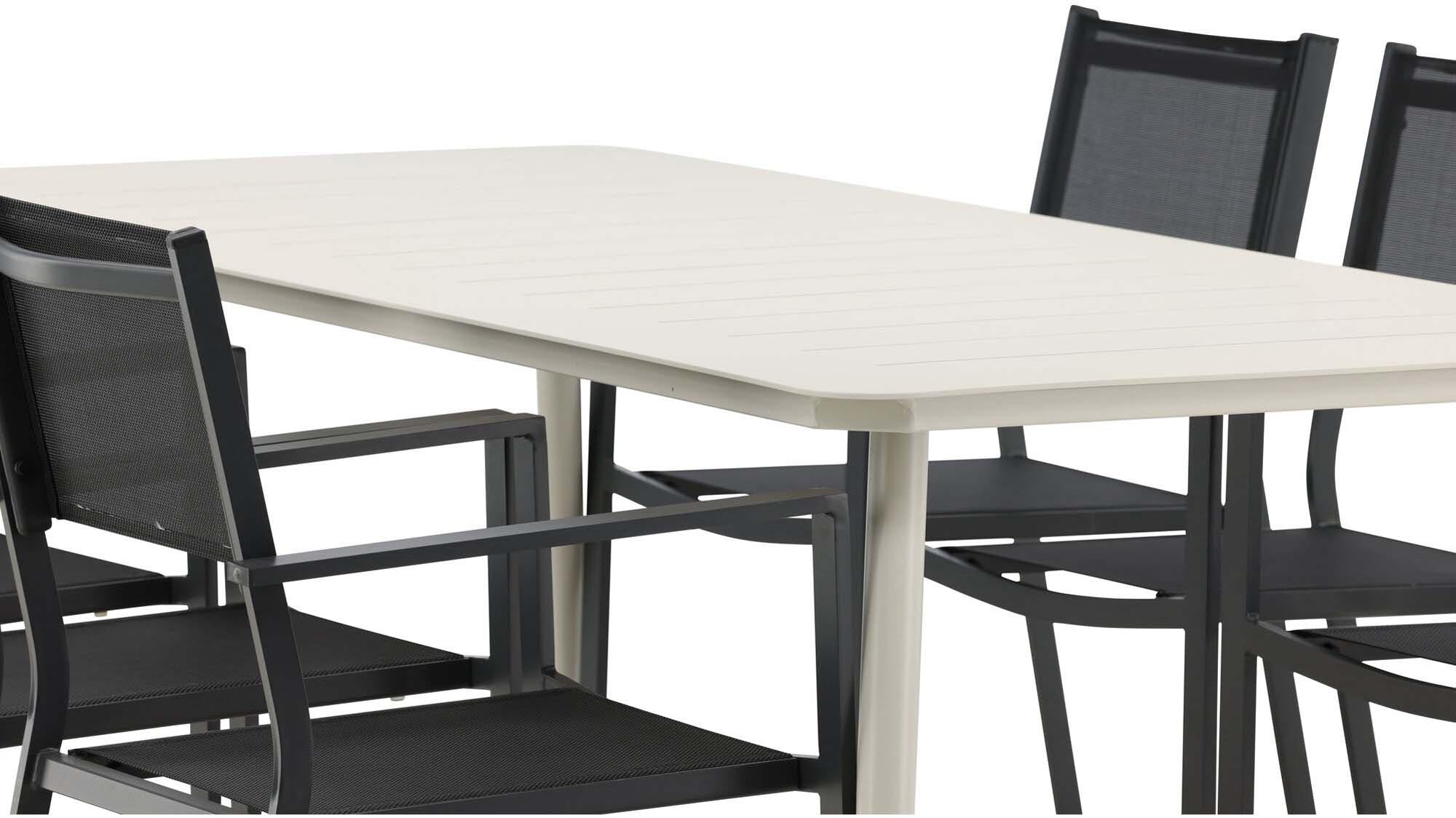 Gestalten Sie Ihre Outdoor-Oase mit dem Lina Tischset + Copacabana Stühlen. Ideal für gesellige Abende, wetterfest und komfortabel!