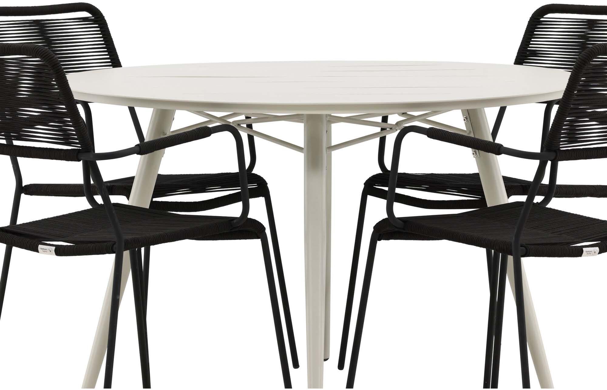 Venture Home: Lina Tischset mit 4 Lindos Stühlen für Gartenfreude.