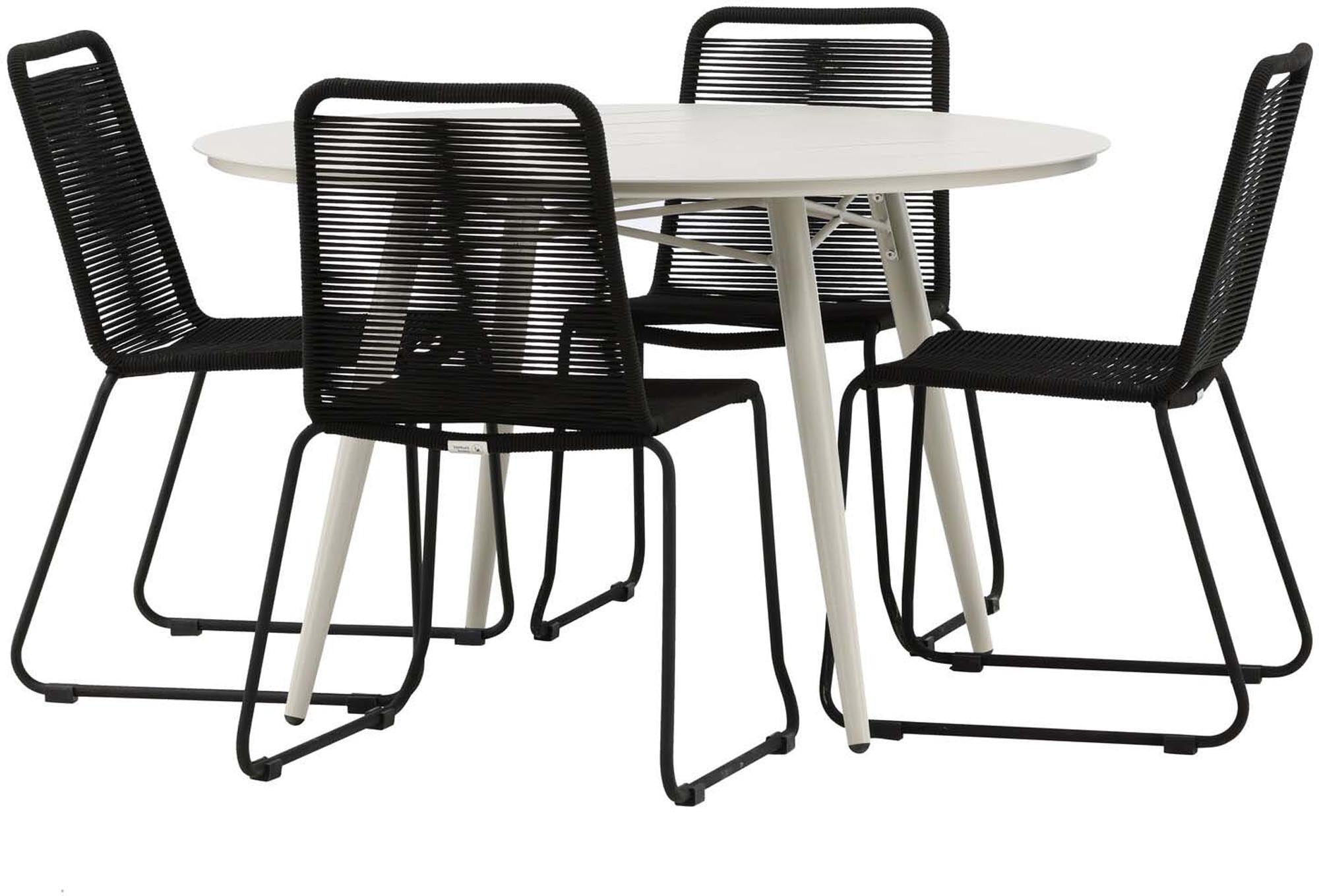 Lina Outdoor-Tischset: Elegantes Design und praktische Stühle für gesellige Stunden im Freien. Perfekt für jede Gartenparty oder entspannte Momente.