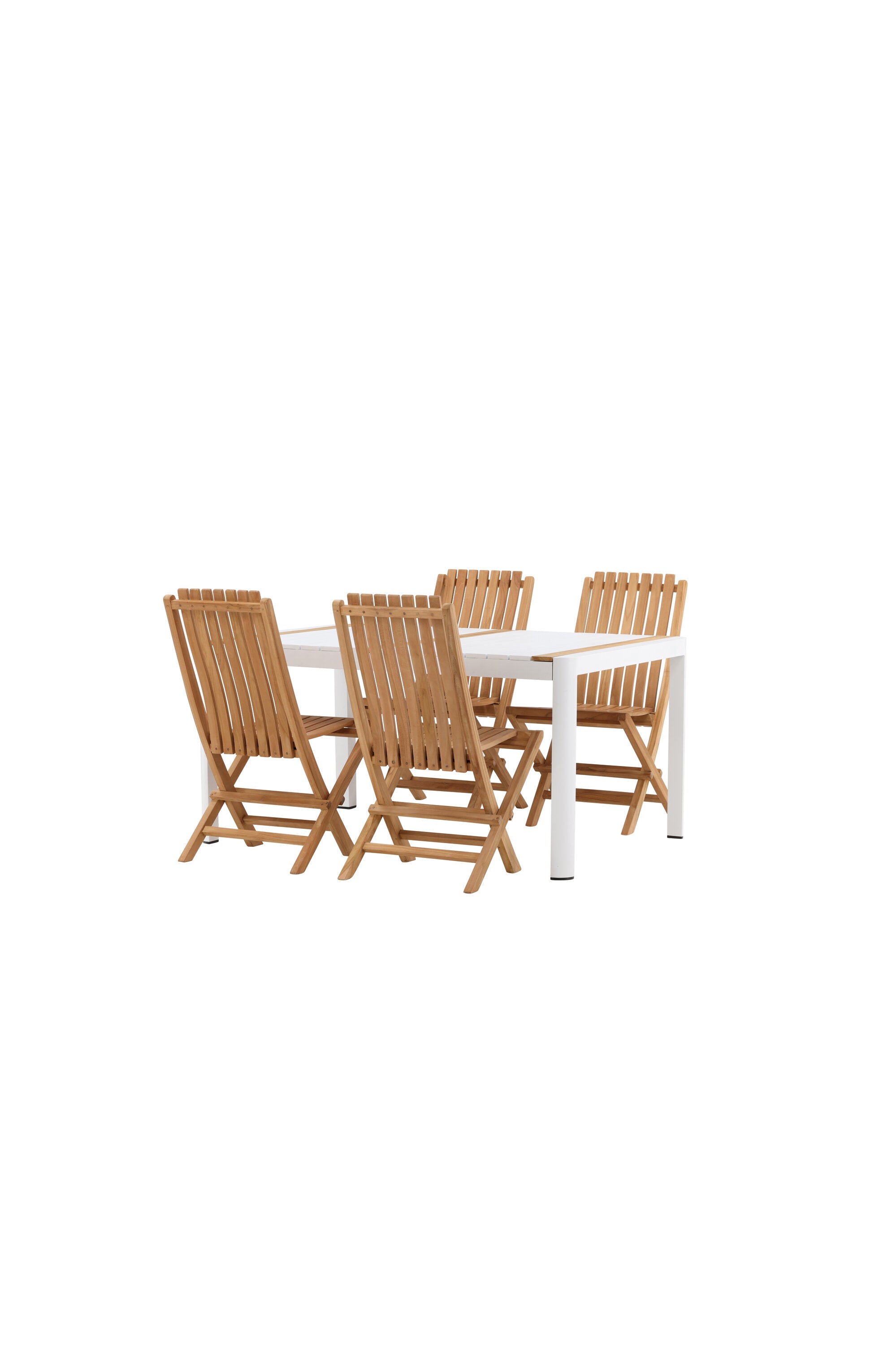 Togo Outdoor-Tischset + Ghana 150cm/4St. in Weiss / Gold / Natur präsentiert im Onlineshop von KAQTU Design AG. Gartentischset ist von Venture Home
