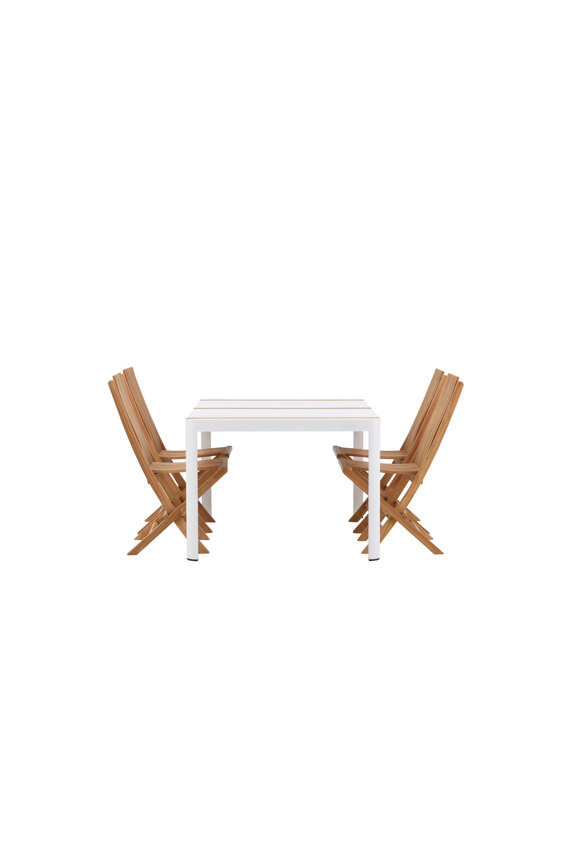 Togo Outdoor-Tischset + Ghana 150cm/4St. in Weiss / Gold / Natur präsentiert im Onlineshop von KAQTU Design AG. Gartentischset ist von Venture Home
