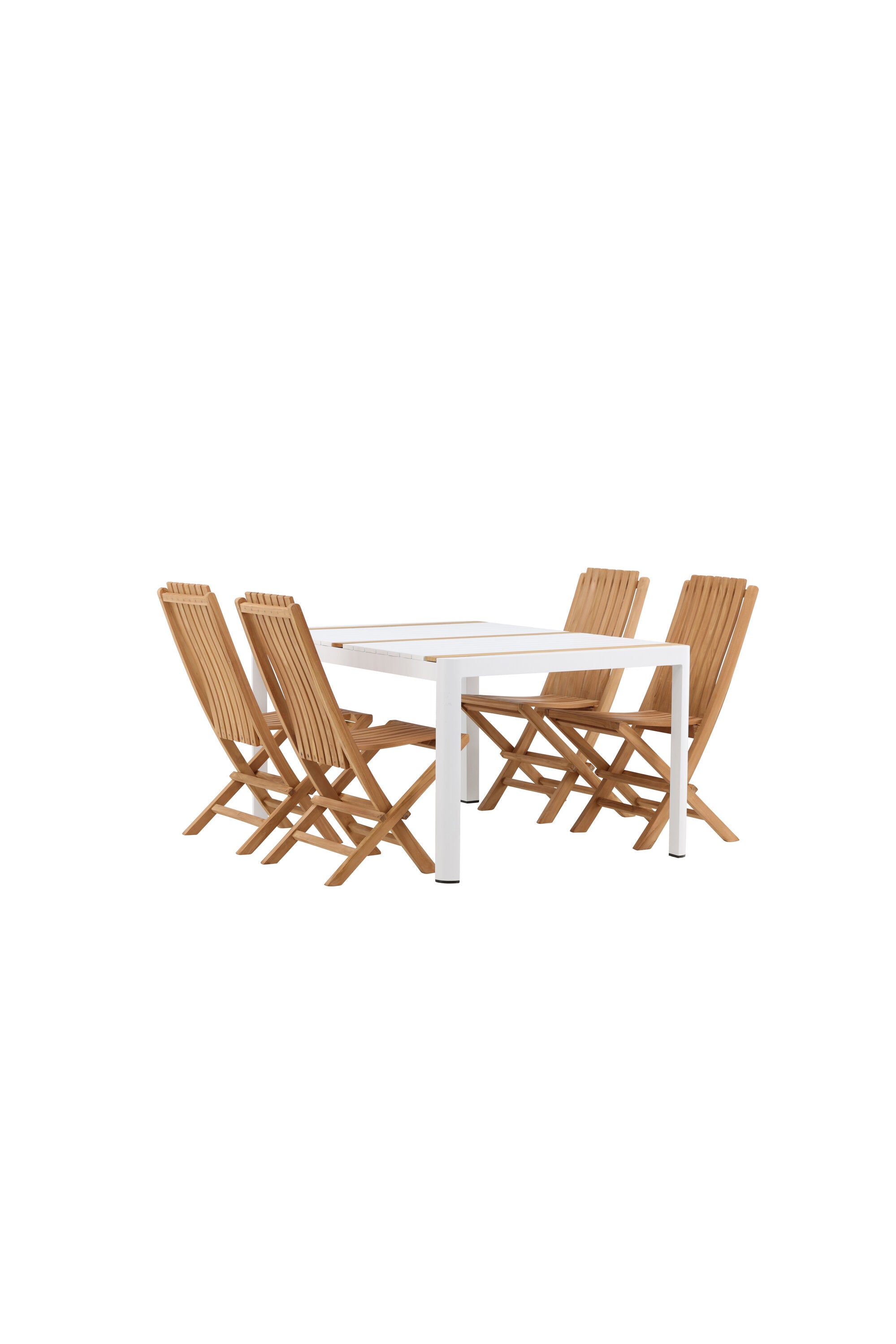 Togo Outdoor-Tischset + Ghana 150cm/4St. in Weiss / Gold / Natur präsentiert im Onlineshop von KAQTU Design AG. Gartentischset ist von Venture Home