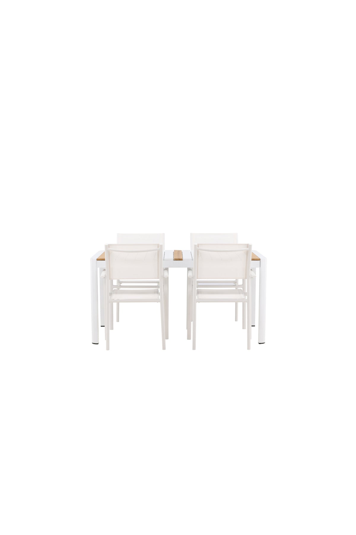 Togo Outdoor-Tischset + Santorini 150cm/4St. in Weiss präsentiert im Onlineshop von KAQTU Design AG. Gartentischset ist von Venture Home
