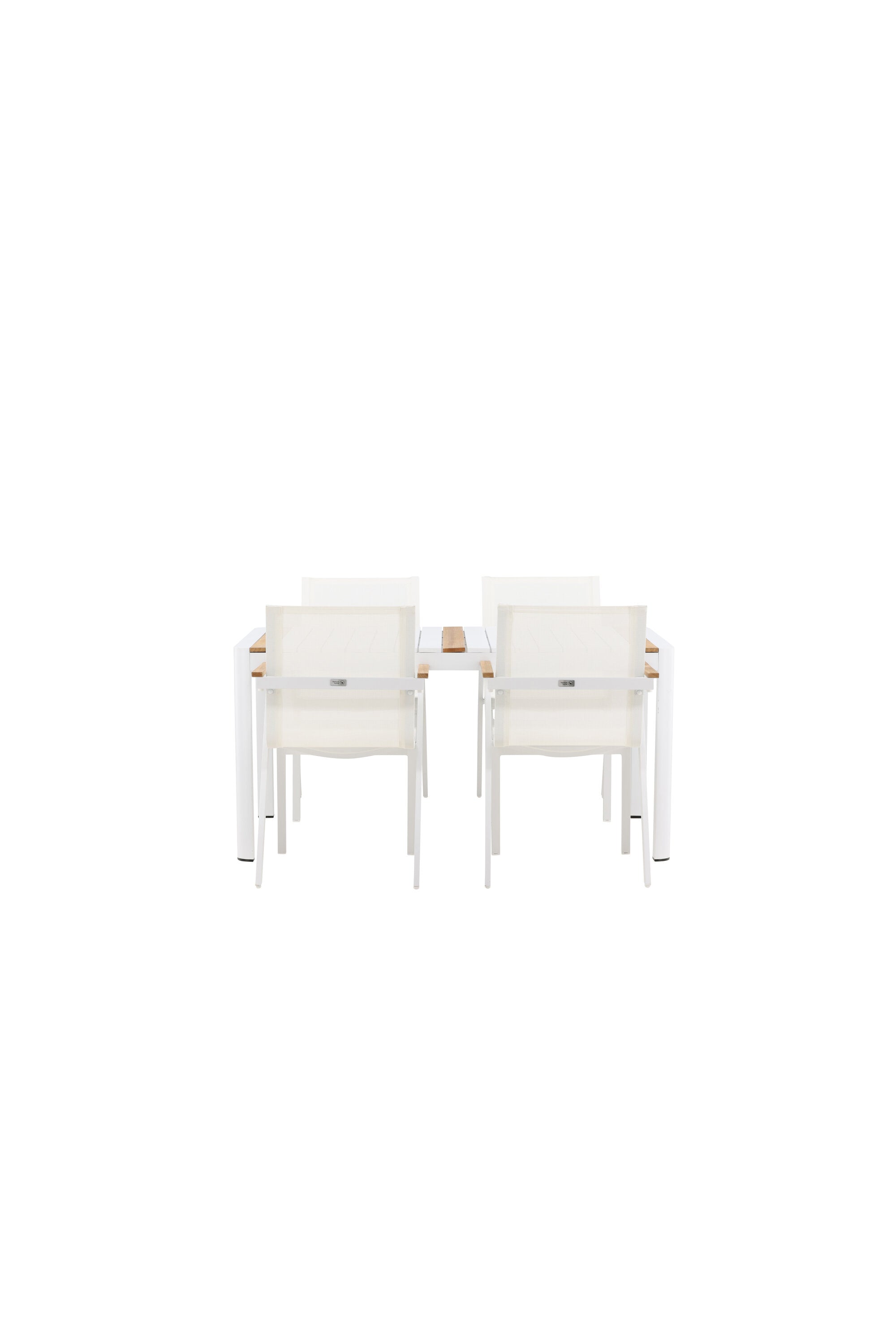 Togo Outdoor-Tischset + Mexico 150cm/4St. in Weiss präsentiert im Onlineshop von KAQTU Design AG. Gartentischset ist von Venture Home