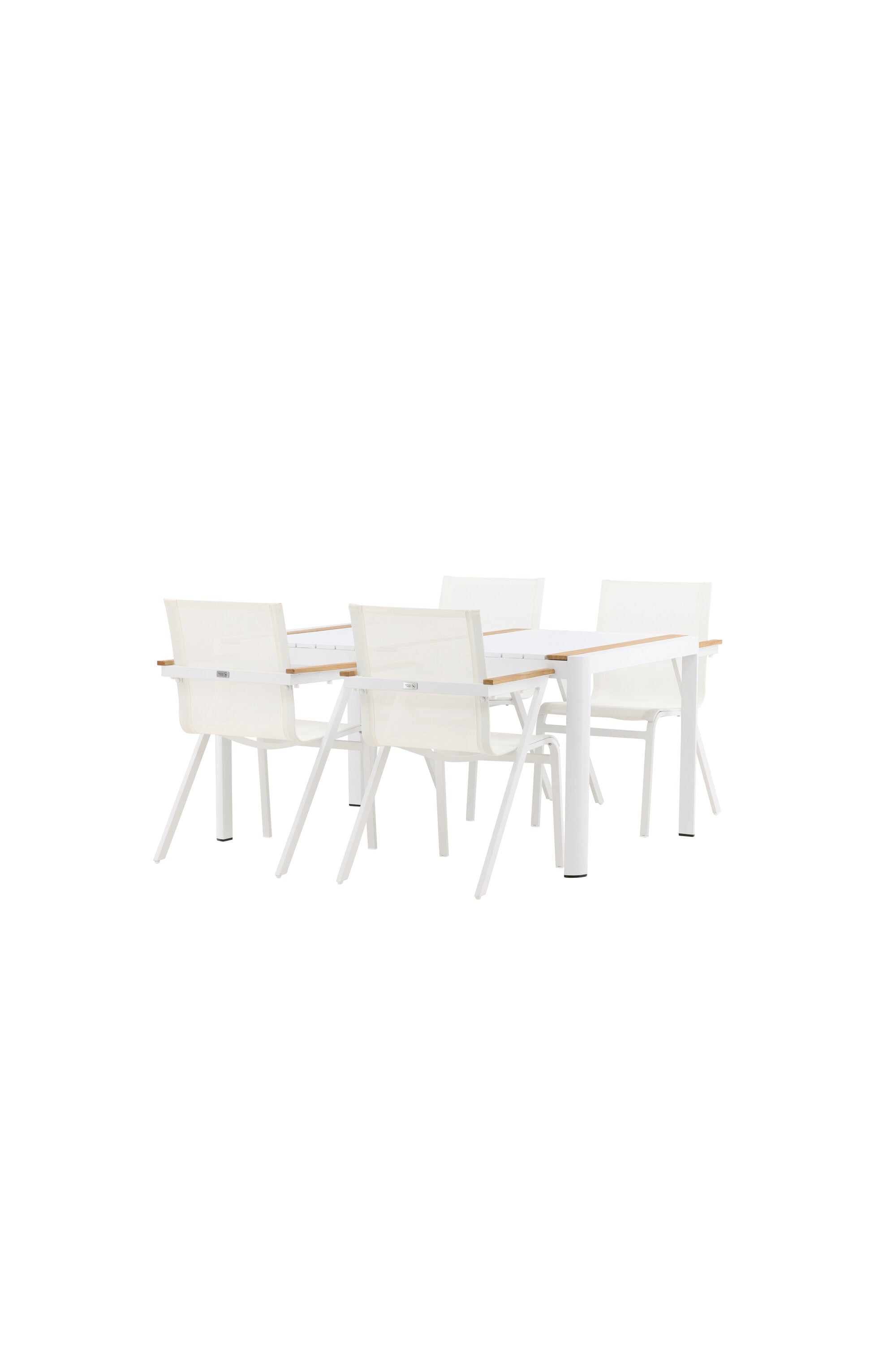 Togo Outdoor-Tischset + Mexico 150cm/4St. in Weiss präsentiert im Onlineshop von KAQTU Design AG. Gartentischset ist von Venture Home