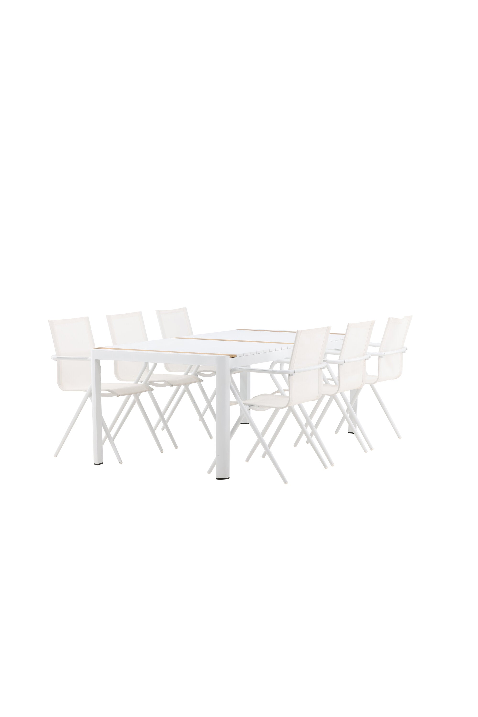 Togo Outdoor-Tischset + Alina 200cm/6St. in Weiss präsentiert im Onlineshop von KAQTU Design AG. Gartentischset ist von Venture Home