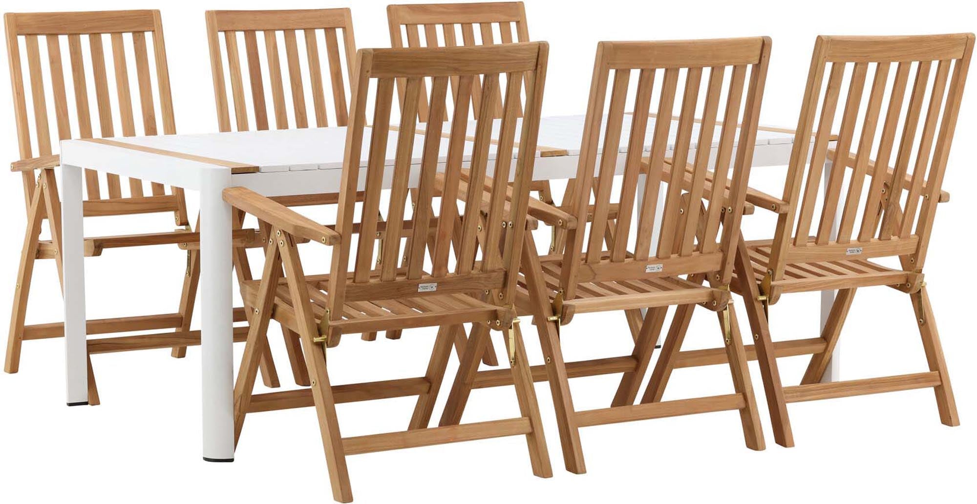 Elegantes Togo Tischset mit 6 Kenya Stühlen für Outdoor-Genuss.