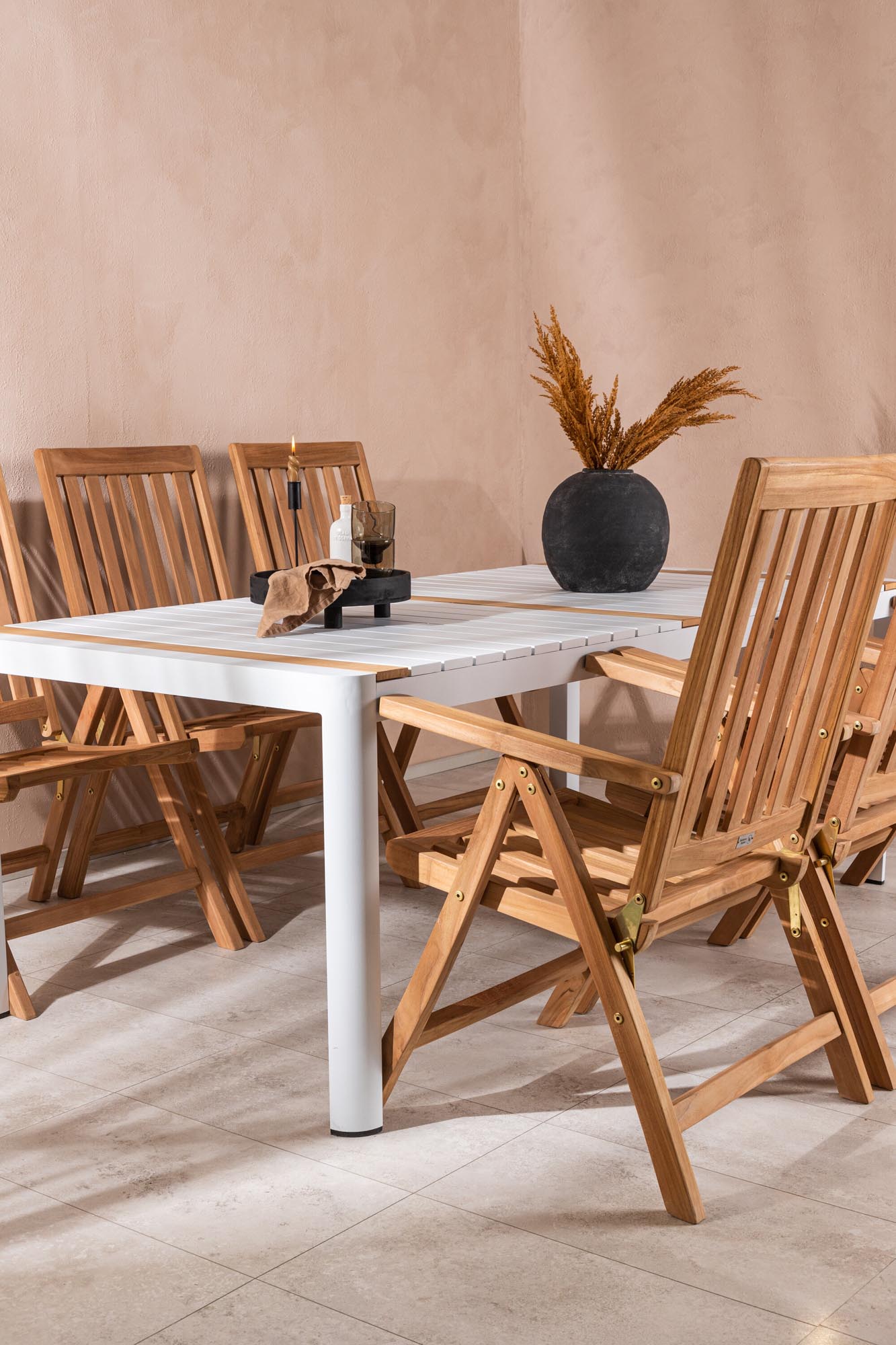 Venture Home: Robustes Togo Tischset mit 6 Kenya Stühlen, 200cm.