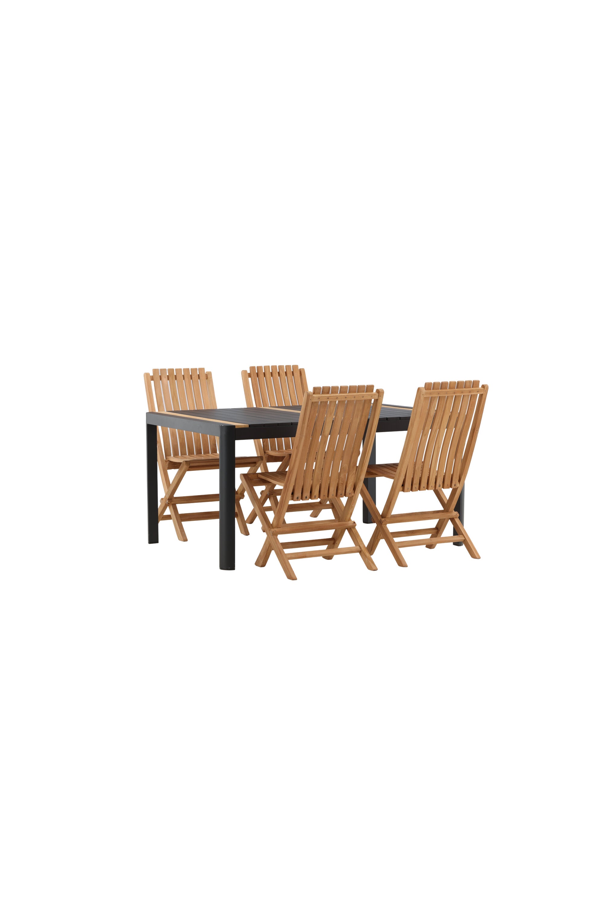 Togo Outdoor-Tischset + Ghana 150cm/4St. in Schwarz / Gold / Natur präsentiert im Onlineshop von KAQTU Design AG. Gartentischset ist von Venture Home