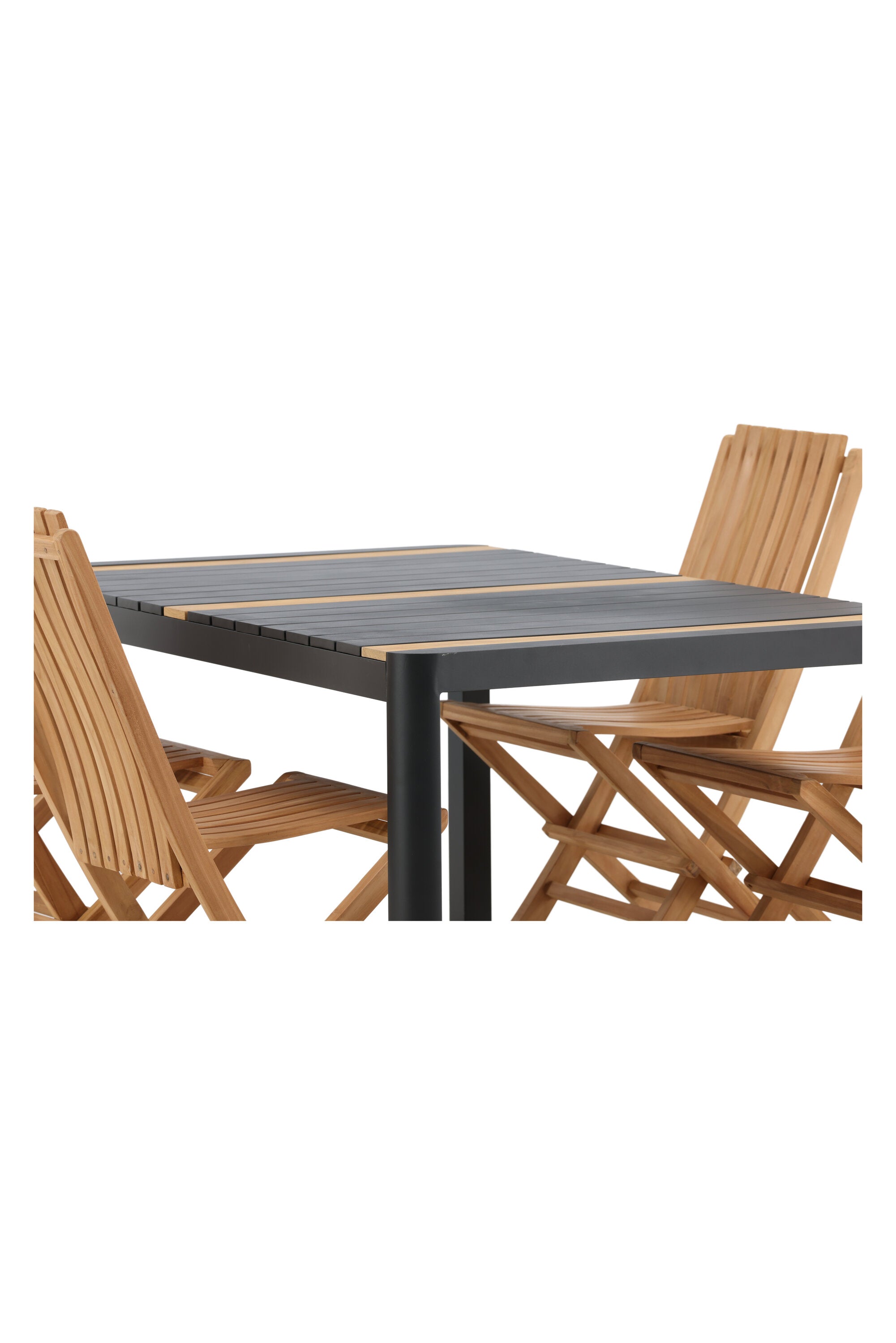 Togo Outdoor-Tischset + Ghana 150cm/4St. in Schwarz / Gold / Natur präsentiert im Onlineshop von KAQTU Design AG. Gartentischset ist von Venture Home