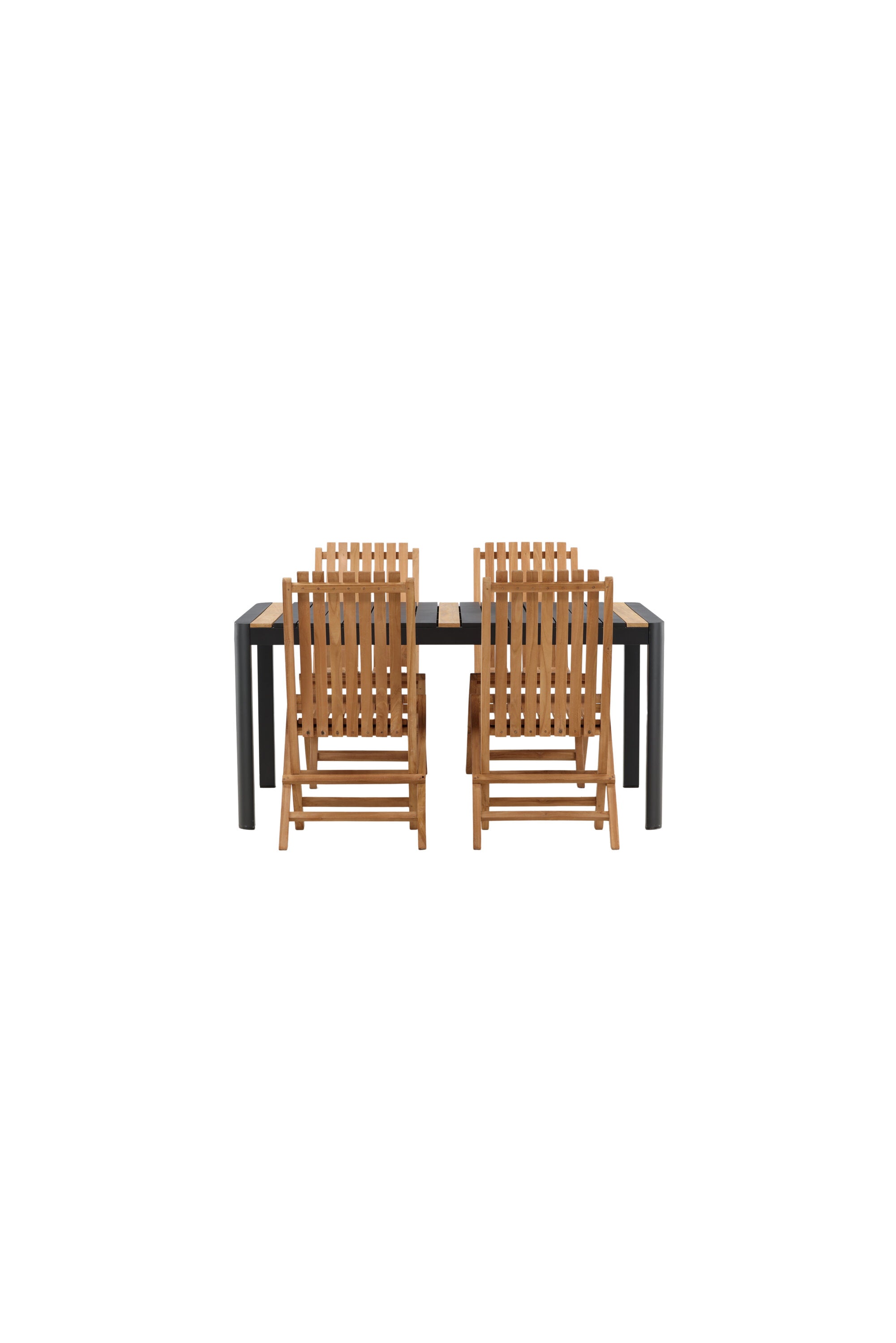 Togo Outdoor-Tischset + Ghana 150cm/4St. in Schwarz / Gold / Natur präsentiert im Onlineshop von KAQTU Design AG. Gartentischset ist von Venture Home