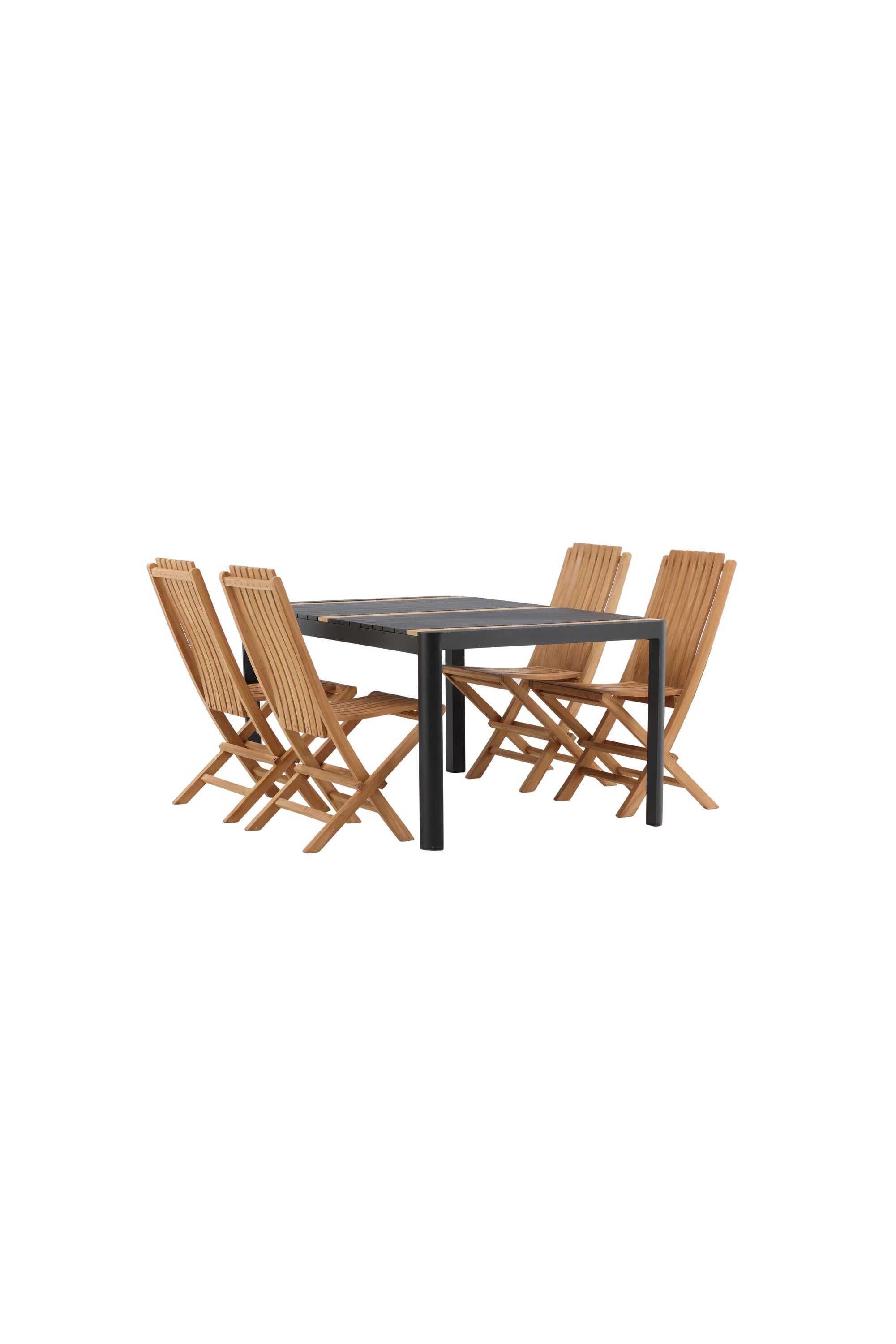 Togo Outdoor-Tischset + Ghana 150cm/4St. in Schwarz / Gold / Natur präsentiert im Onlineshop von KAQTU Design AG. Gartentischset ist von Venture Home