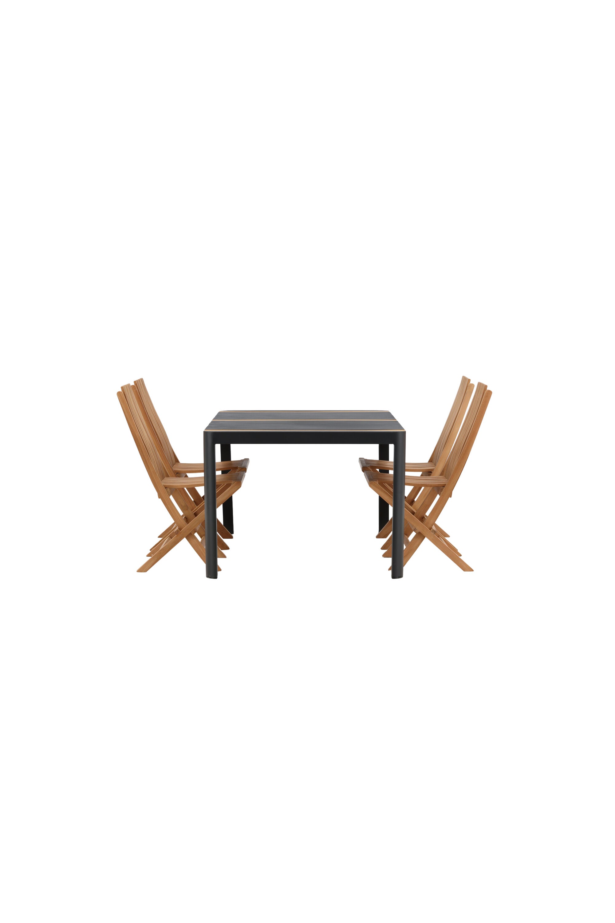 Togo Outdoor-Tischset + Ghana 150cm/4St. in Schwarz / Gold / Natur präsentiert im Onlineshop von KAQTU Design AG. Gartentischset ist von Venture Home