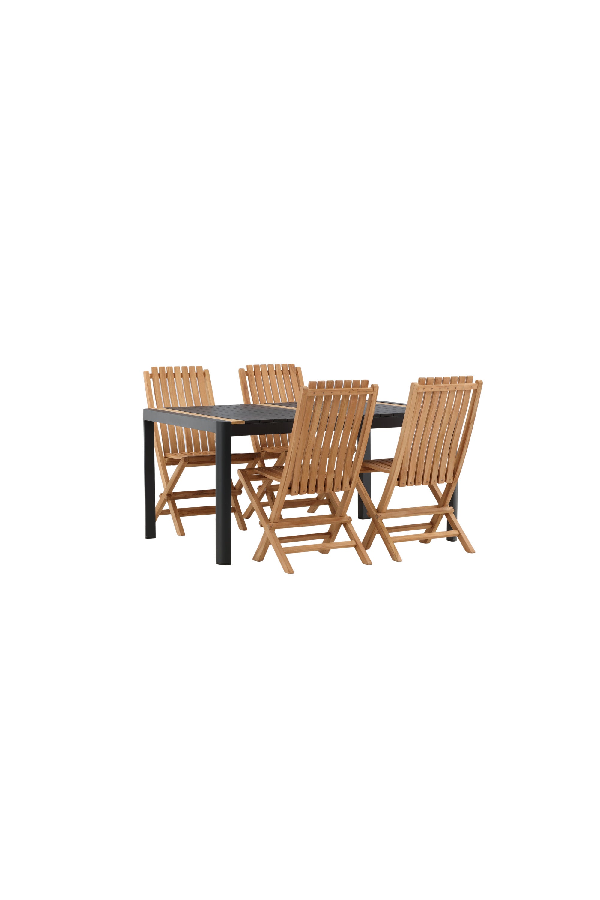 Togo Outdoor-Tischset + Ghana 150cm/4St. in Schwarz / Gold / Natur präsentiert im Onlineshop von KAQTU Design AG. Gartentischset ist von Venture Home