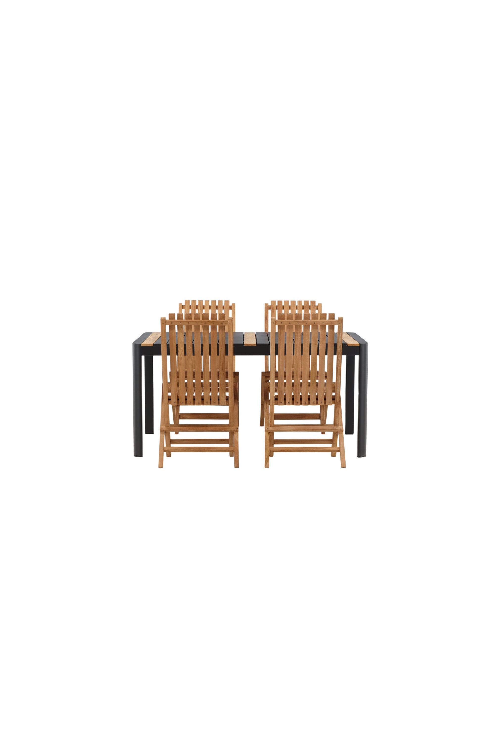 Togo Outdoor-Tischset + Ghana 150cm/4St. in Schwarz / Gold / Natur präsentiert im Onlineshop von KAQTU Design AG. Gartentischset ist von Venture Home