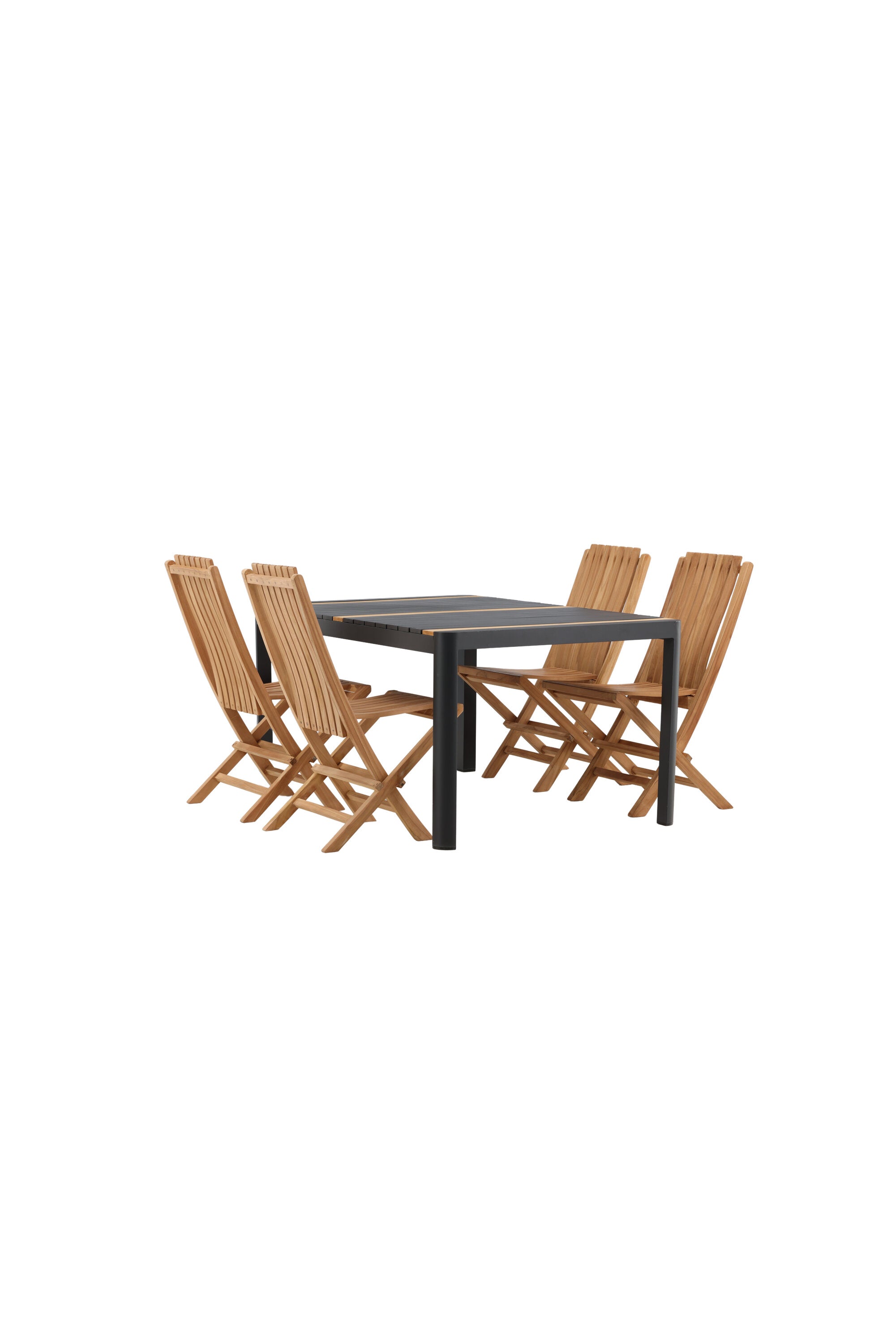 Togo Outdoor-Tischset + Ghana 150cm/4St. in Schwarz / Gold / Natur präsentiert im Onlineshop von KAQTU Design AG. Gartentischset ist von Venture Home