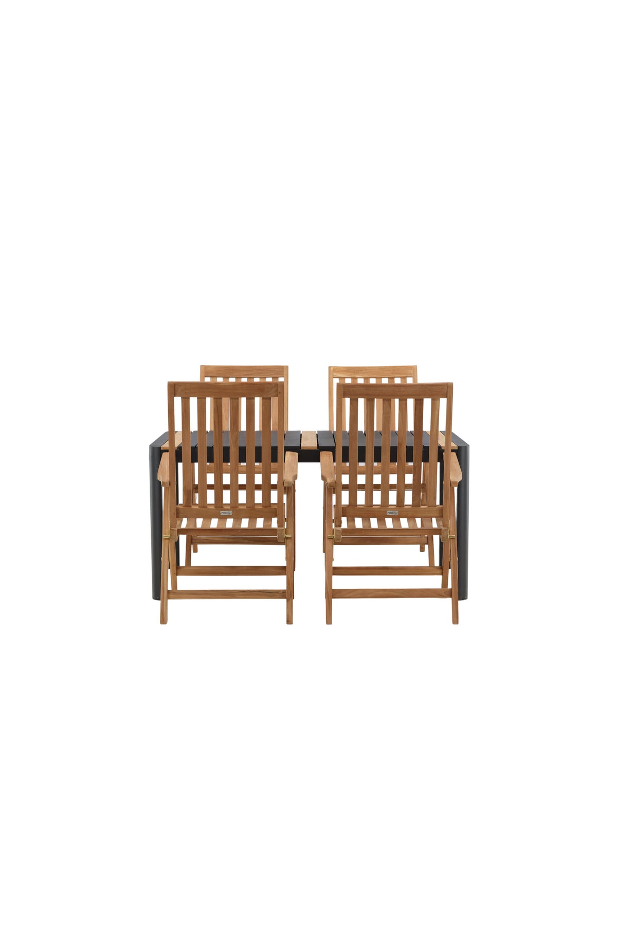 Togo Outdoor-Tischset + Kenya 150cm/4St. in Schwarz / Natur präsentiert im Onlineshop von KAQTU Design AG. Gartentischset ist von Venture Home