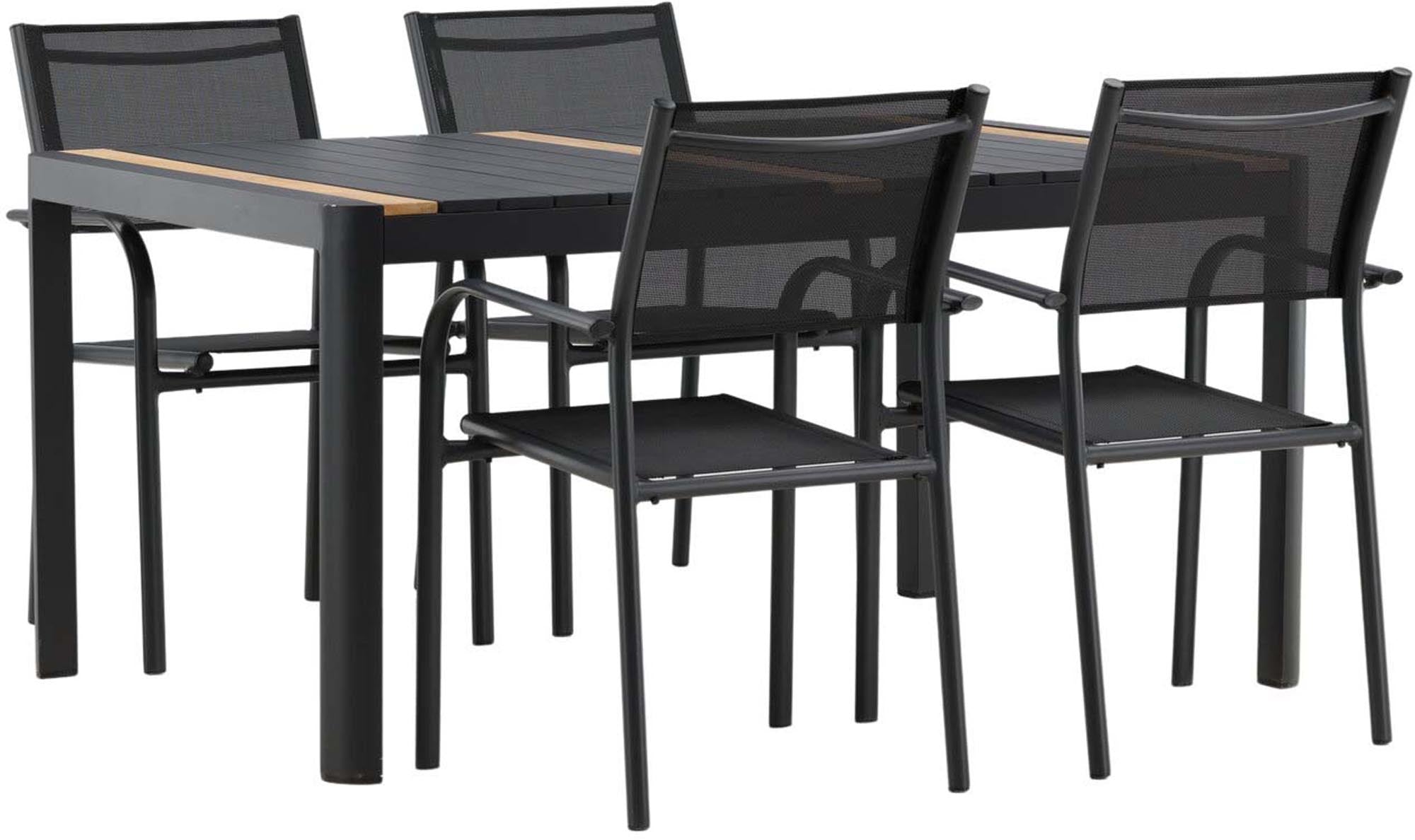 Verleihen Sie Ihrem Garten Stil mit dem Togo Outdoor-Tischset + Santorini 150cm/4St. von Venture Home – elegant, robust und ideal für unvergessliche Momente.