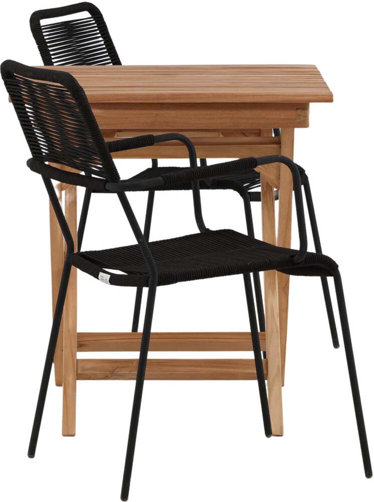 Ghana Outdoor-Tischset mit Lindos Armchairs: Stilvolles Design und Komfort für Ihren Garten. Ideal für entspannte Stunden im Freien.