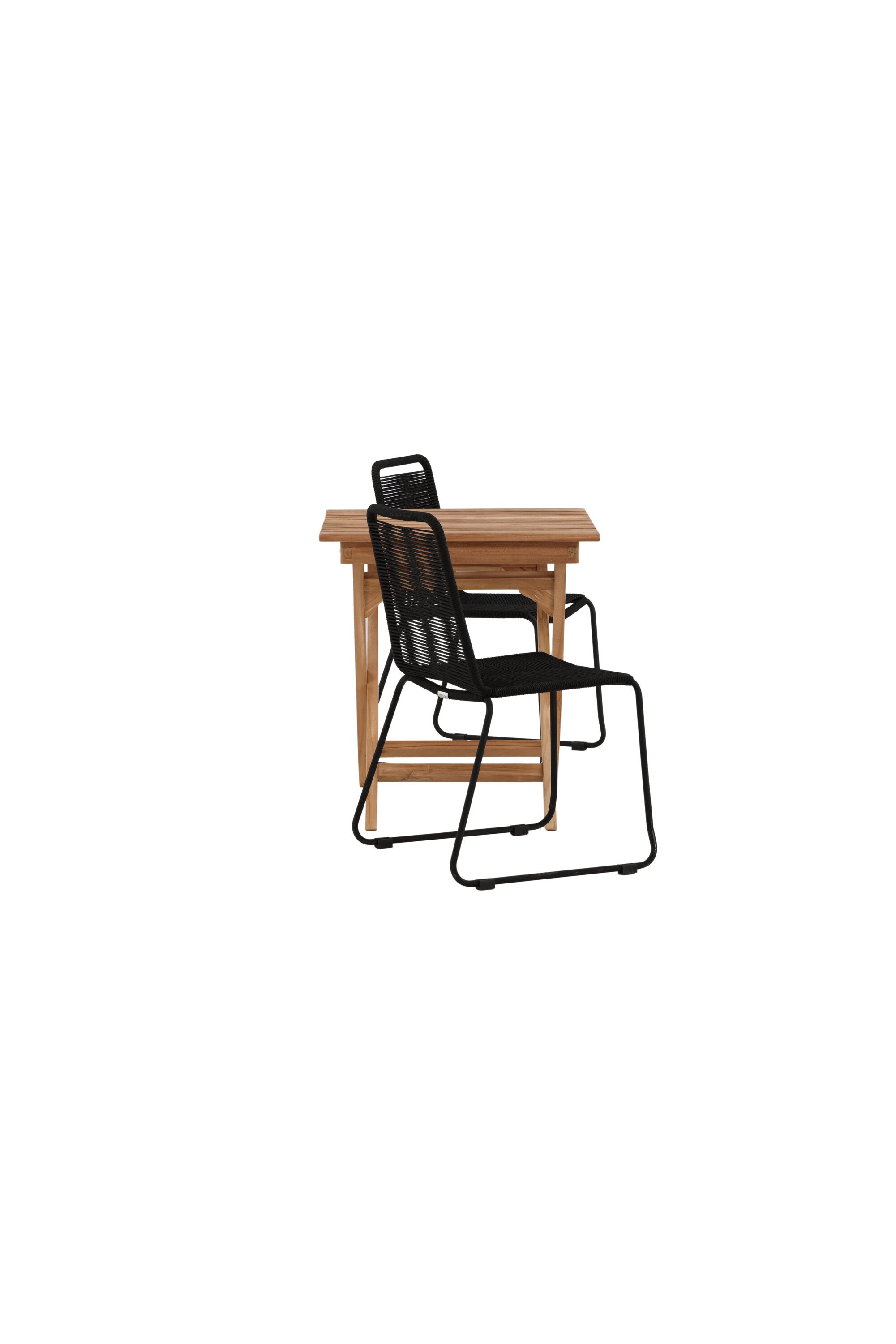 Ghana Outdoor-Tischset + Lindos Stacking 70cm/2St. in Schwarz präsentiert im Onlineshop von KAQTU Design AG. Gartentischset ist von Venture Home