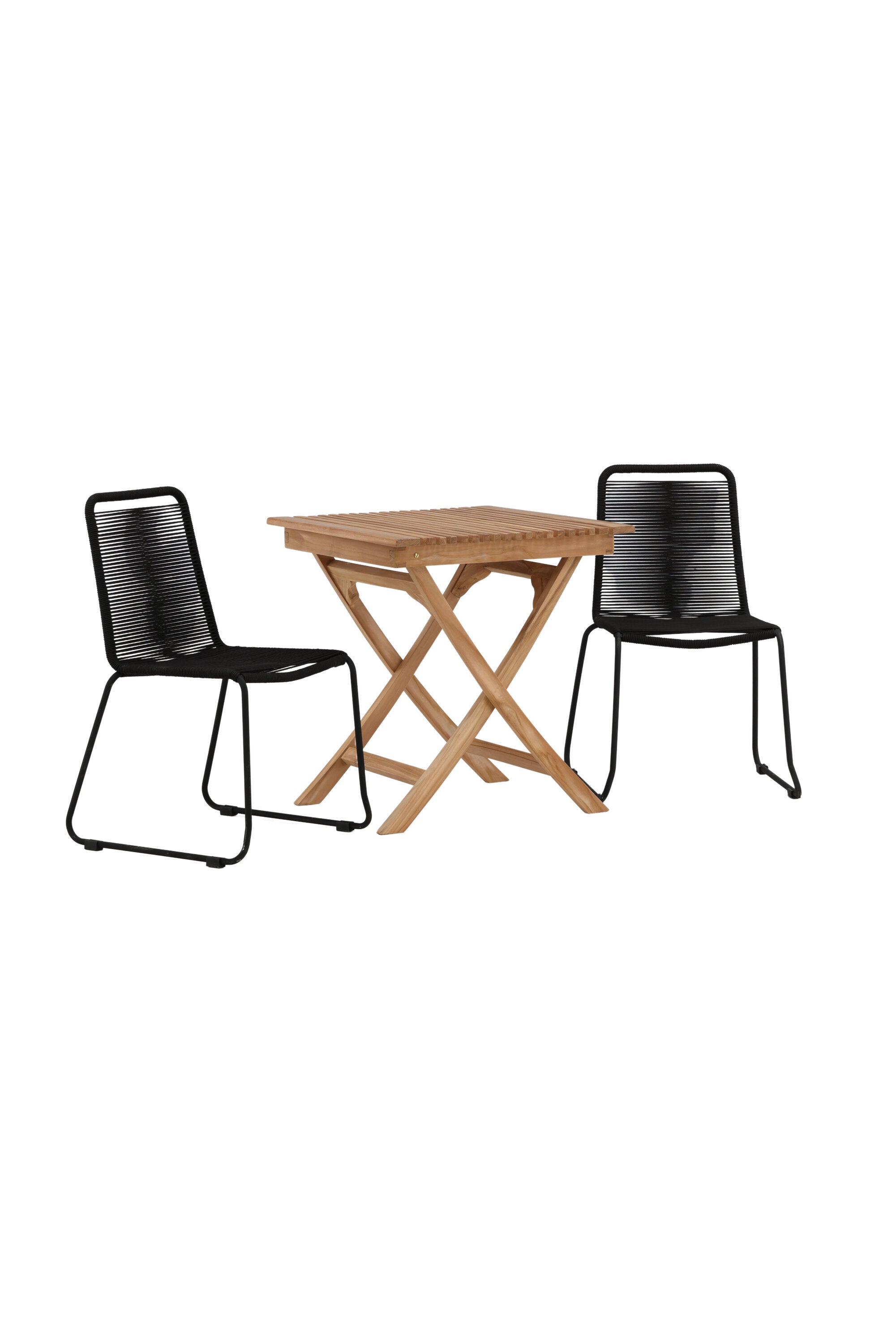 Ghana Outdoor-Tischset + Lindos Stacking 70cm/2St. in Schwarz präsentiert im Onlineshop von KAQTU Design AG. Gartentischset ist von Venture Home