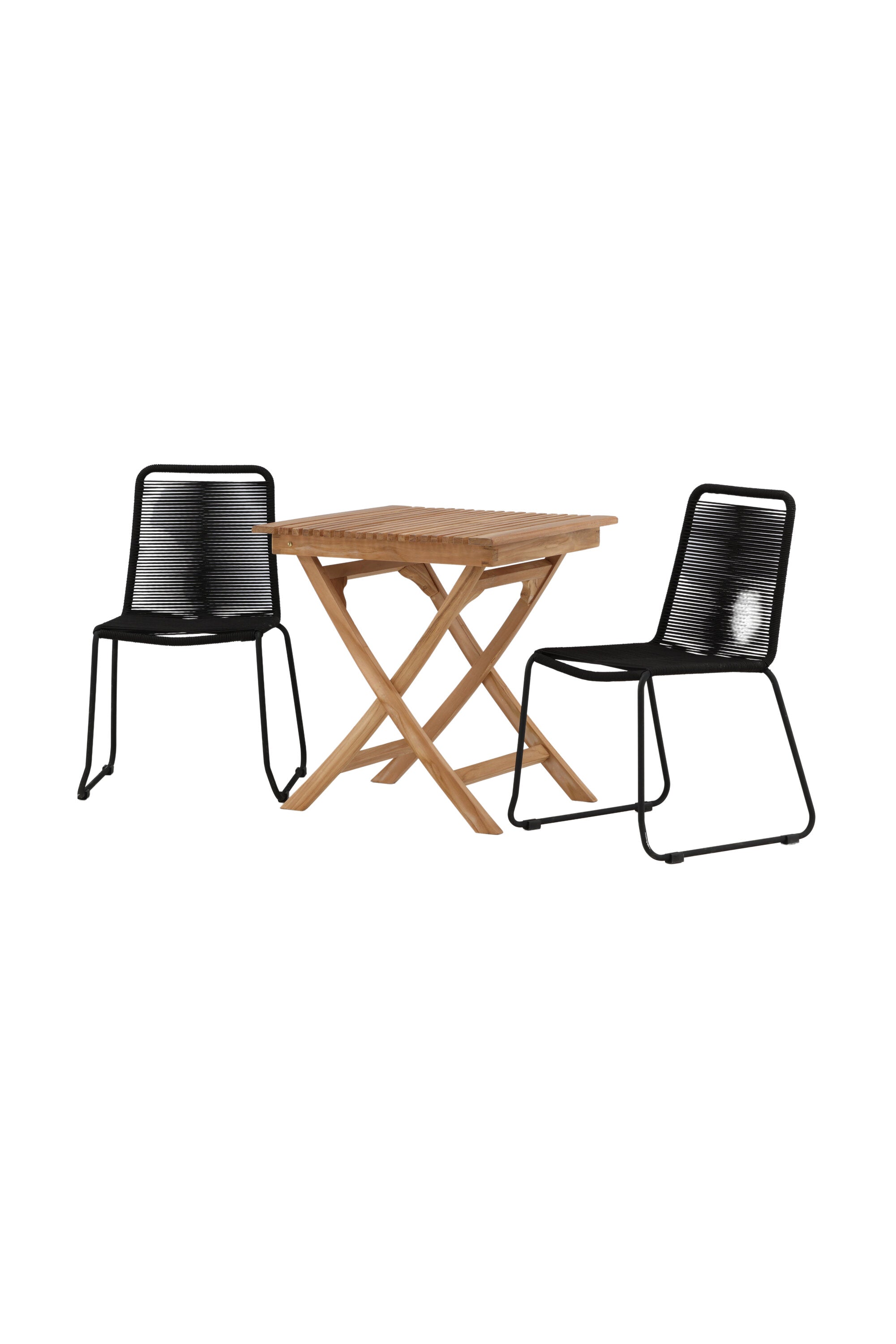 Ghana Outdoor-Tischset + Lindos Stacking 70cm/2St. in Schwarz präsentiert im Onlineshop von KAQTU Design AG. Gartentischset ist von Venture Home