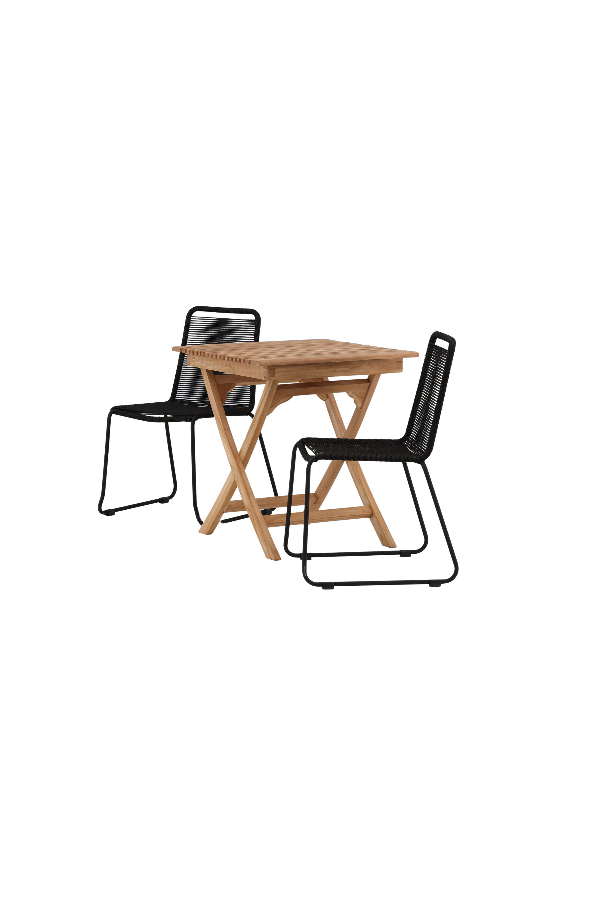 Ghana Outdoor-Tischset + Lindos Stacking 70cm/2St. in Schwarz präsentiert im Onlineshop von KAQTU Design AG. Gartentischset ist von Venture Home