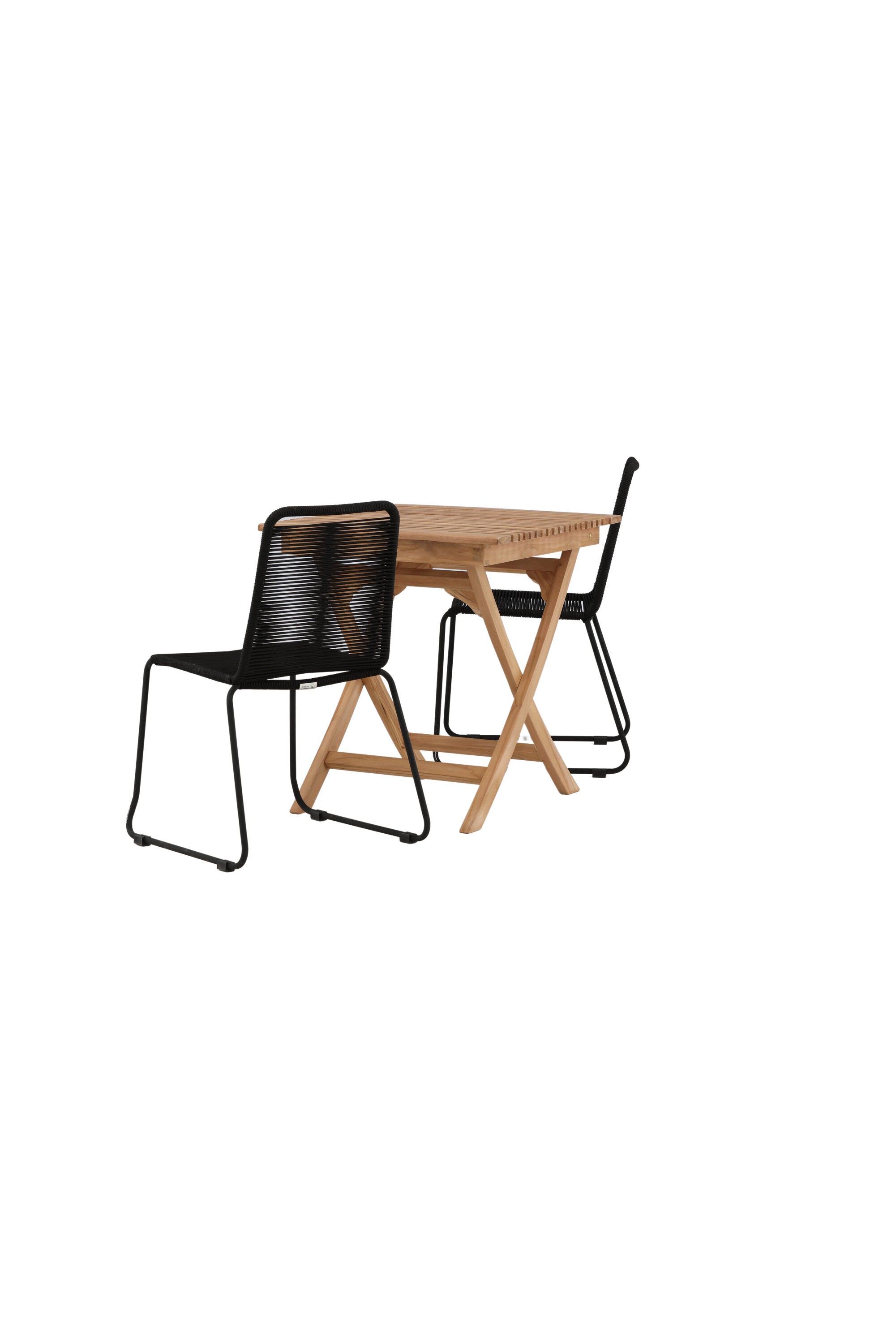 Ghana Outdoor-Tischset + Lindos Stacking 70cm/2St. in Schwarz präsentiert im Onlineshop von KAQTU Design AG. Gartentischset ist von Venture Home