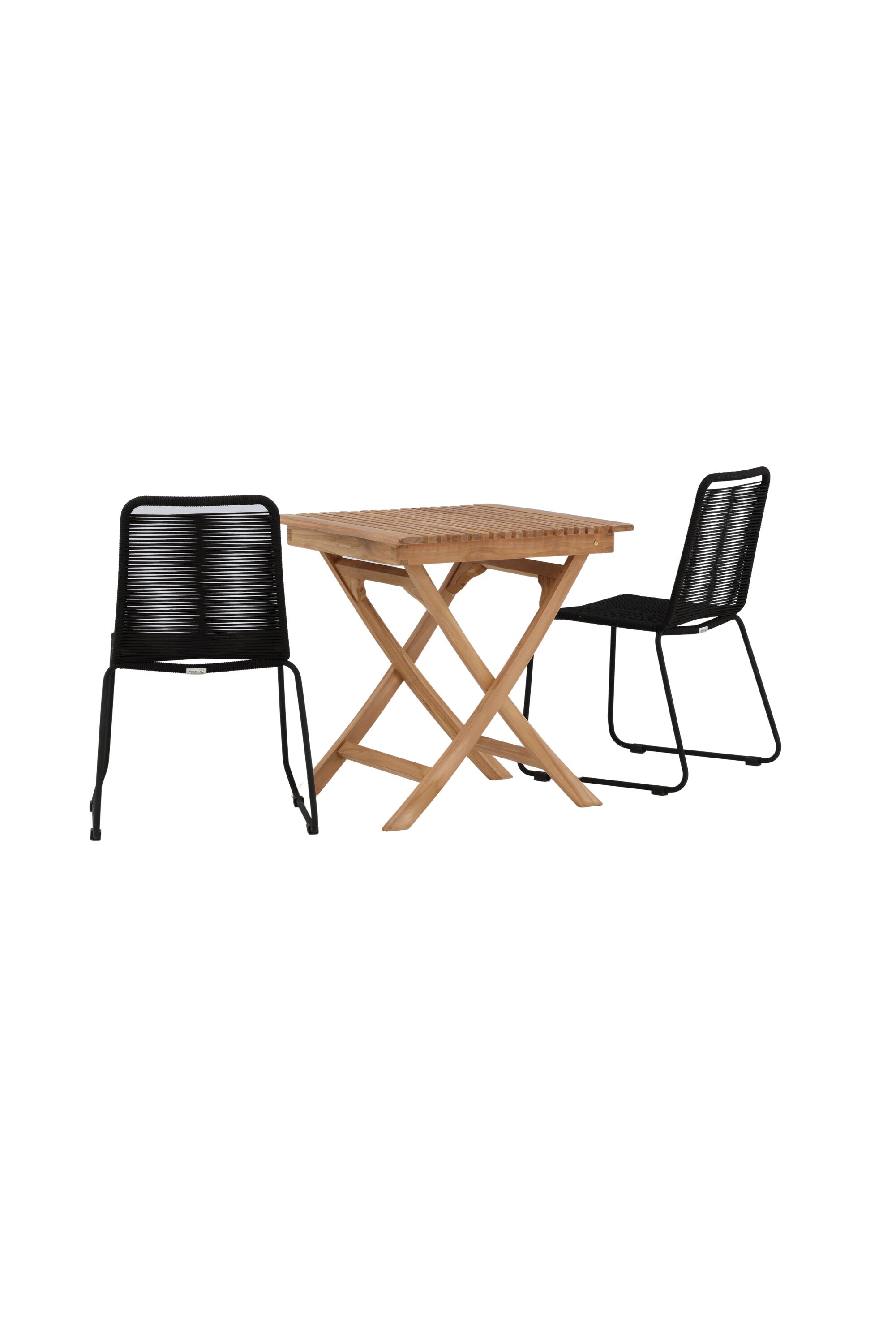 Ghana Outdoor-Tischset + Lindos Stacking 70cm/2St. in Schwarz präsentiert im Onlineshop von KAQTU Design AG. Gartentischset ist von Venture Home