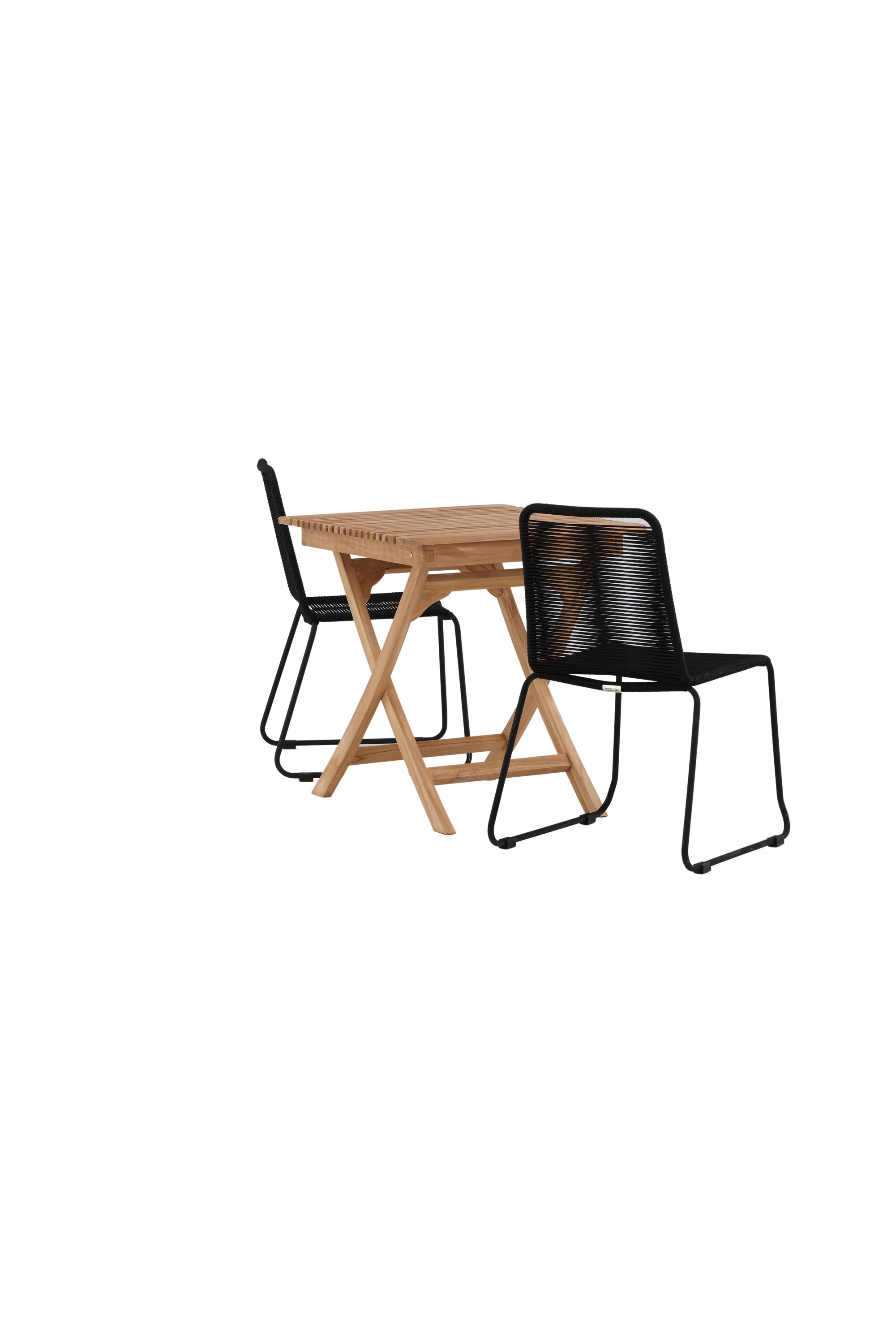 Ghana Outdoor-Tischset + Lindos Stacking 70cm/2St. in Schwarz präsentiert im Onlineshop von KAQTU Design AG. Gartentischset ist von Venture Home