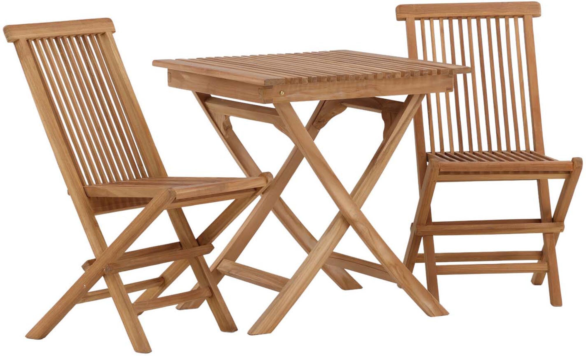 Entdecken Sie das Ghana Outdoor-Tischset + Kenya ohne Armlehne von Venture Home. Stilvolles Teakholz, klappbarer Tisch, wetterbeständig und ideal für Ihren Garten!