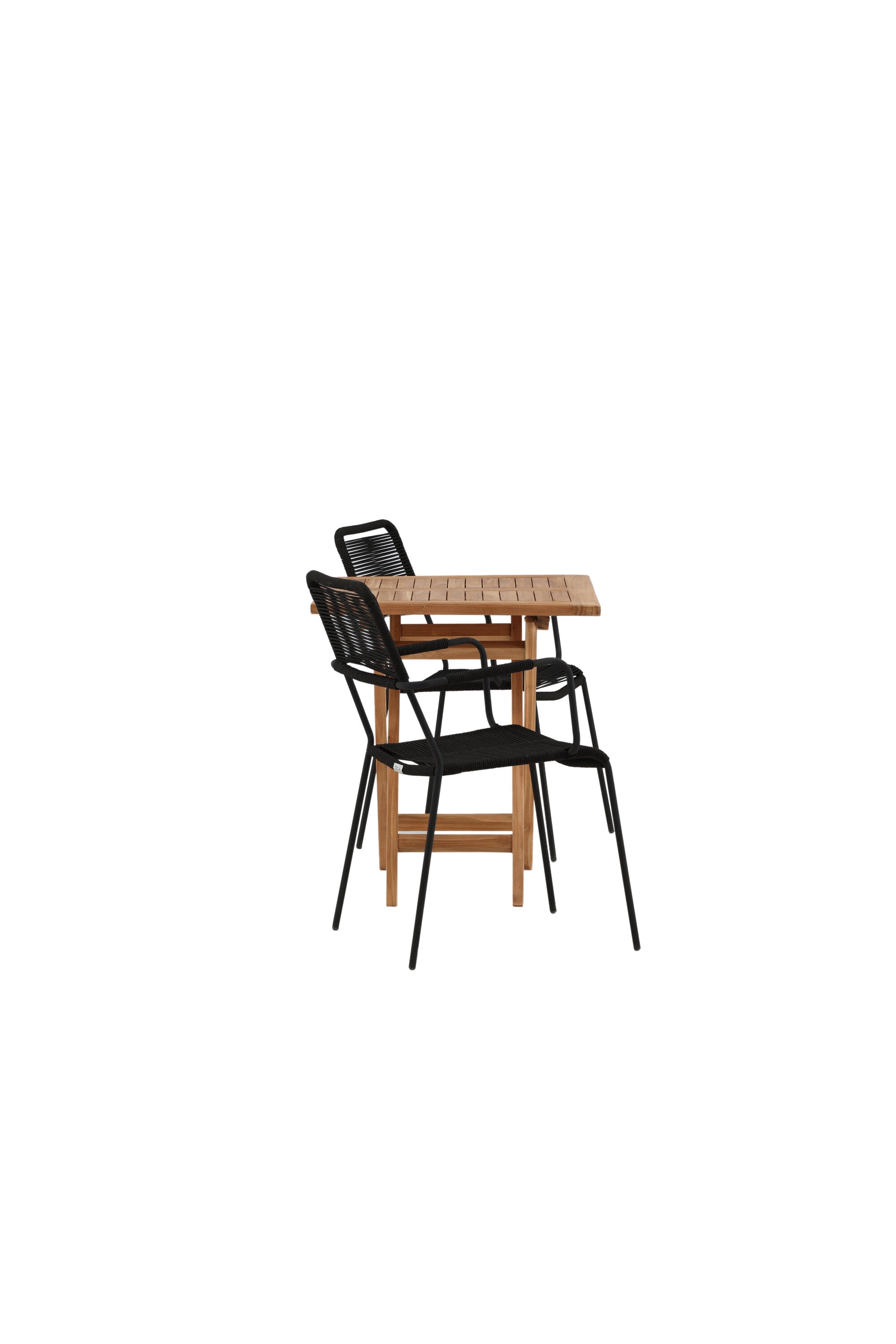 Kenya Outdoor-Tischset (Lindos Armchair) 70cm/2St. in Natur / Schwarz präsentiert im Onlineshop von KAQTU Design AG. Gartentischset ist von Venture Home