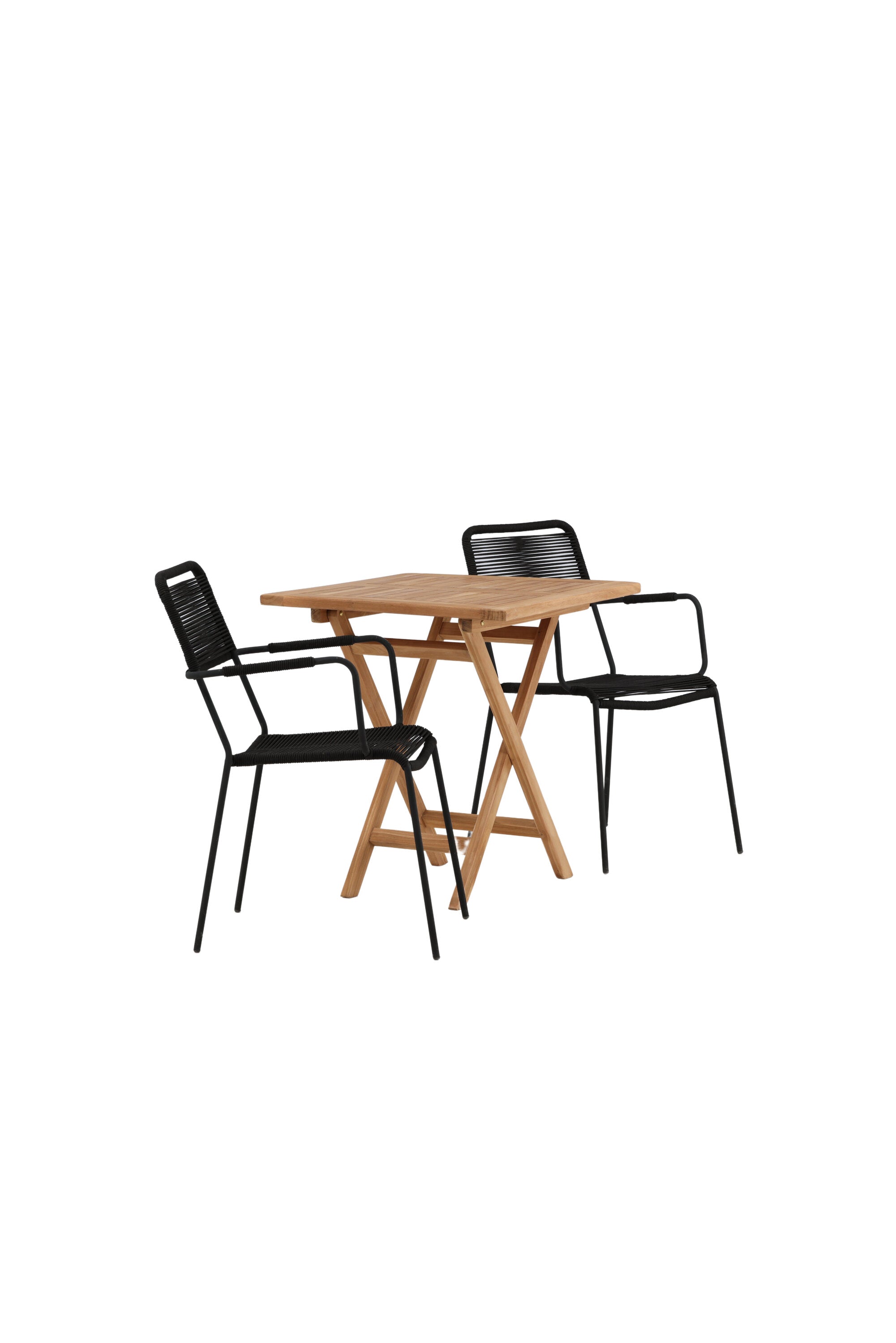 Kenya Outdoor-Tischset (Lindos Armchair) 70cm/2St. in Natur / Schwarz präsentiert im Onlineshop von KAQTU Design AG. Gartentischset ist von Venture Home