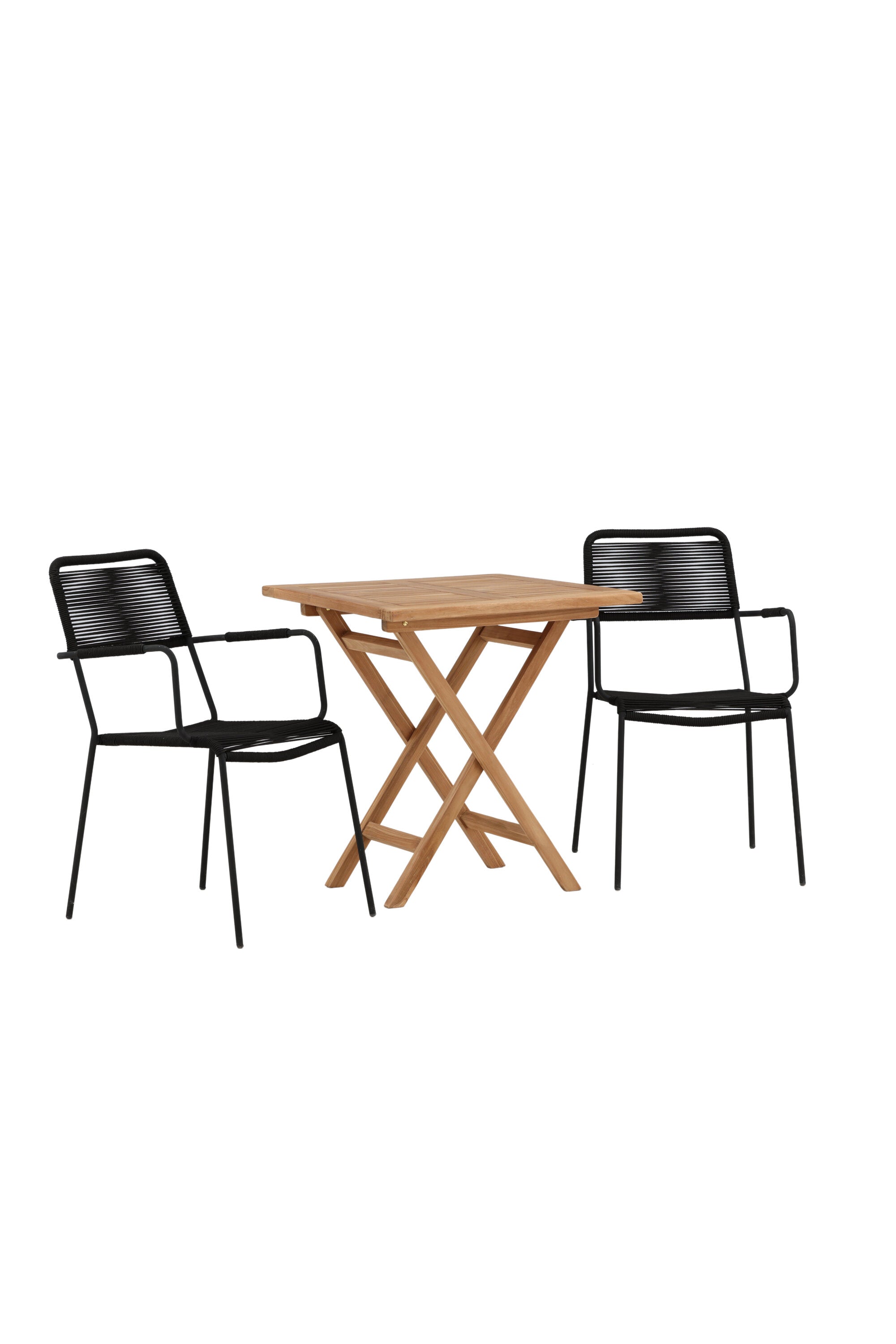 Kenya Outdoor-Tischset (Lindos Armchair) 70cm/2St. in Natur / Schwarz präsentiert im Onlineshop von KAQTU Design AG. Gartentischset ist von Venture Home