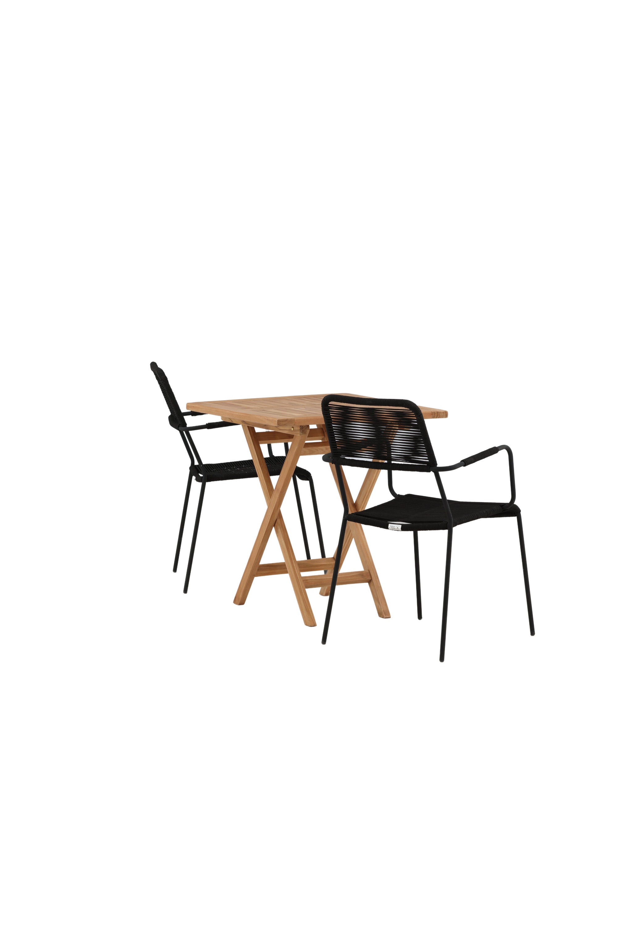 Kenya Outdoor-Tischset (Lindos Armchair) 70cm/2St. in Natur / Schwarz präsentiert im Onlineshop von KAQTU Design AG. Gartentischset ist von Venture Home