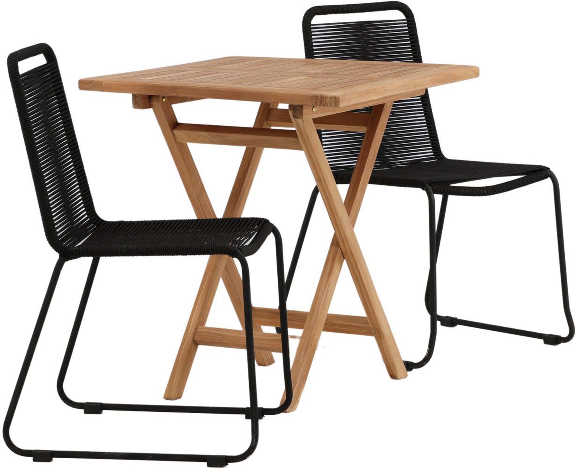 Robustes Kenya Tischset: 2 Stühle, 70cm, perfekt für Outdoor-Leben.