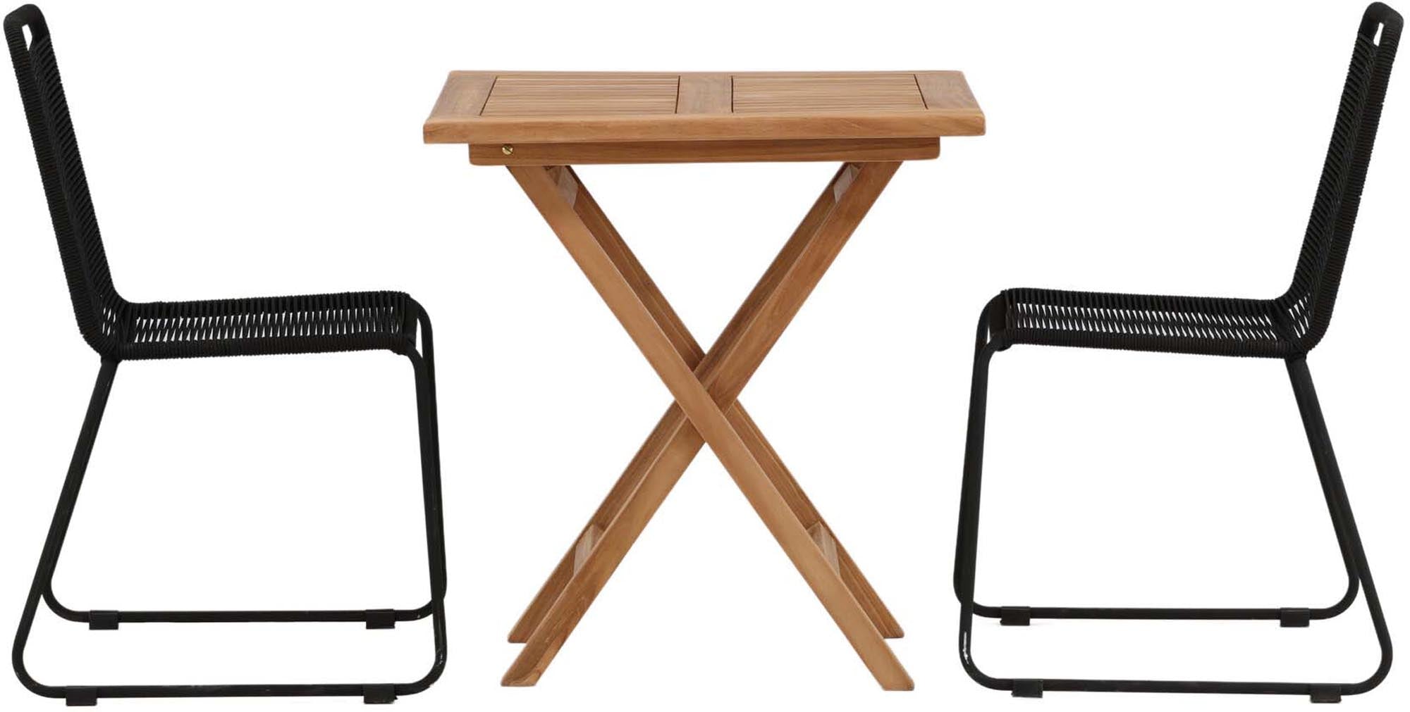 Elegantes Kenya Tischset: 2 Stühle, 70cm, ideal für Gartenfreunde.