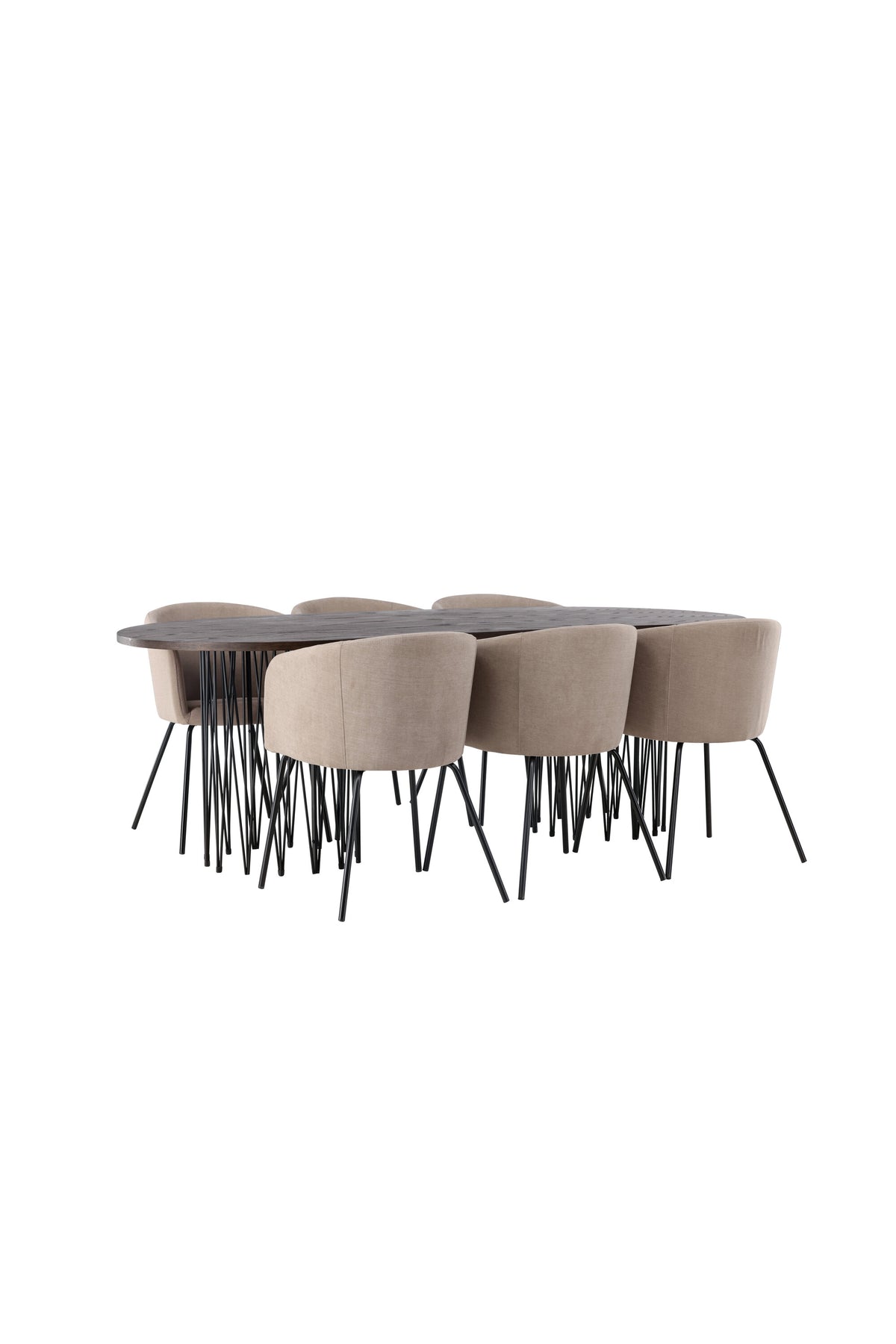 Stone Esszimmerset + Berit 220cm/6St. in Beige, Schwarz präsentiert im Onlineshop von KAQTU Design AG. Esszimmerset ist von Venture Home